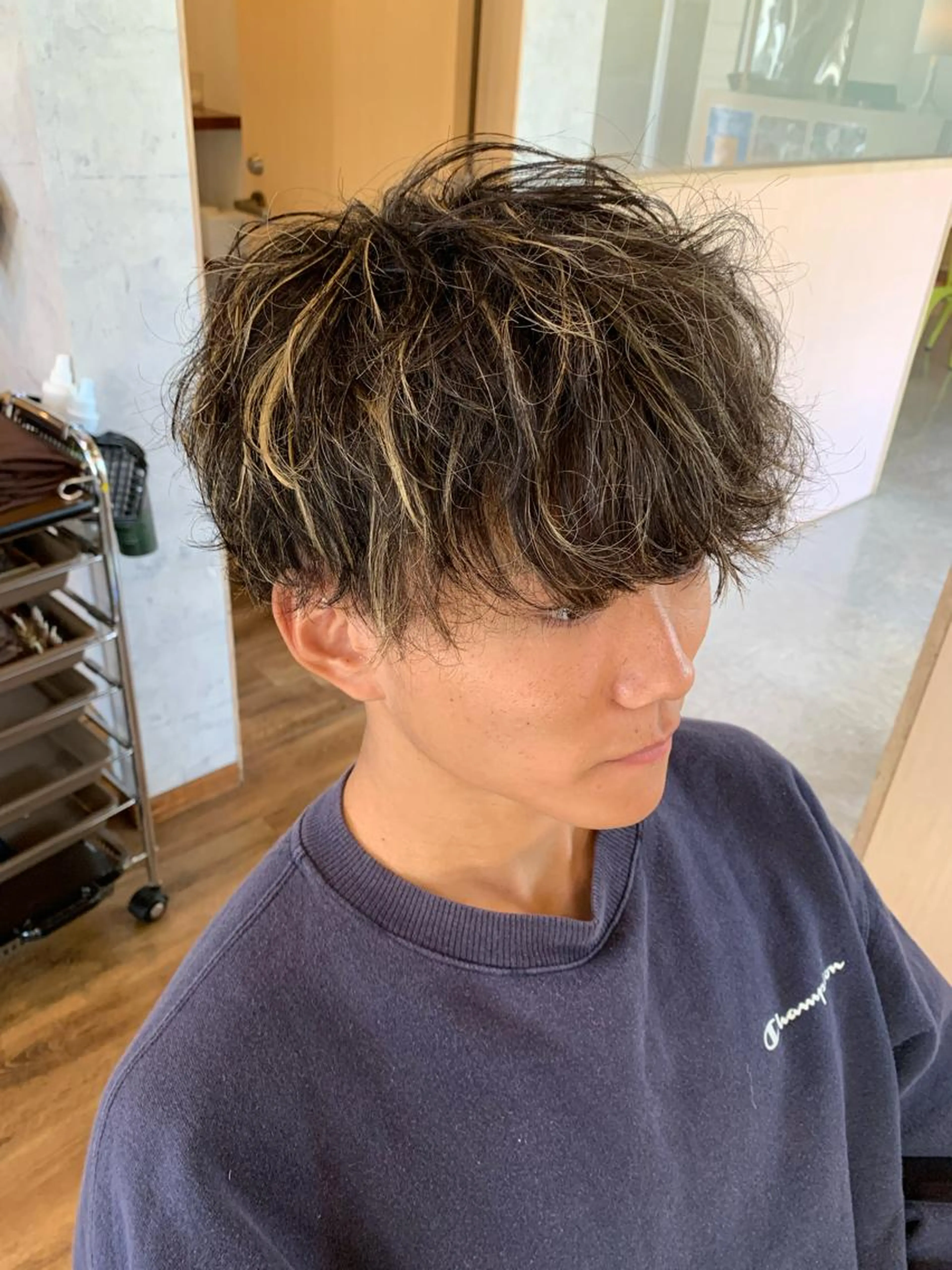 メンズカット＋ハイライトデザインカラー🔥ホームケア付の写真