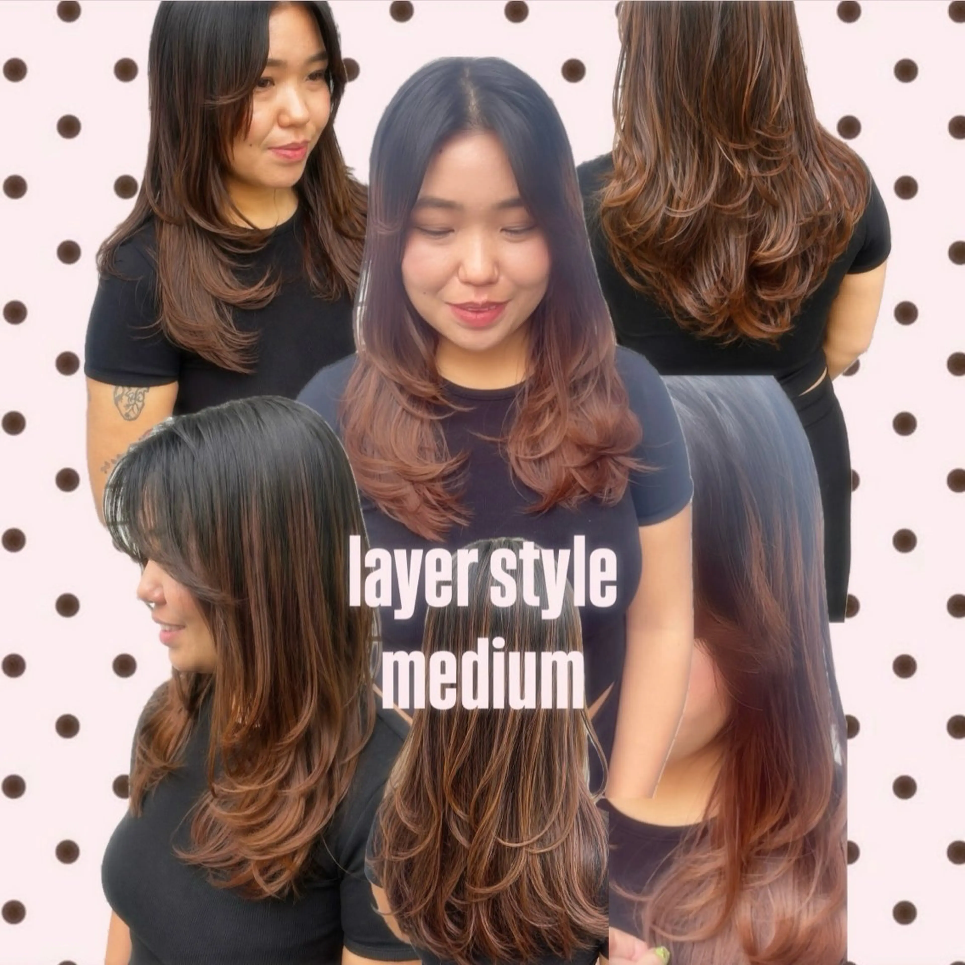 ミディアム カット ブリーチ透明感カラー /レイヤー👗しずかのヘアスタイル