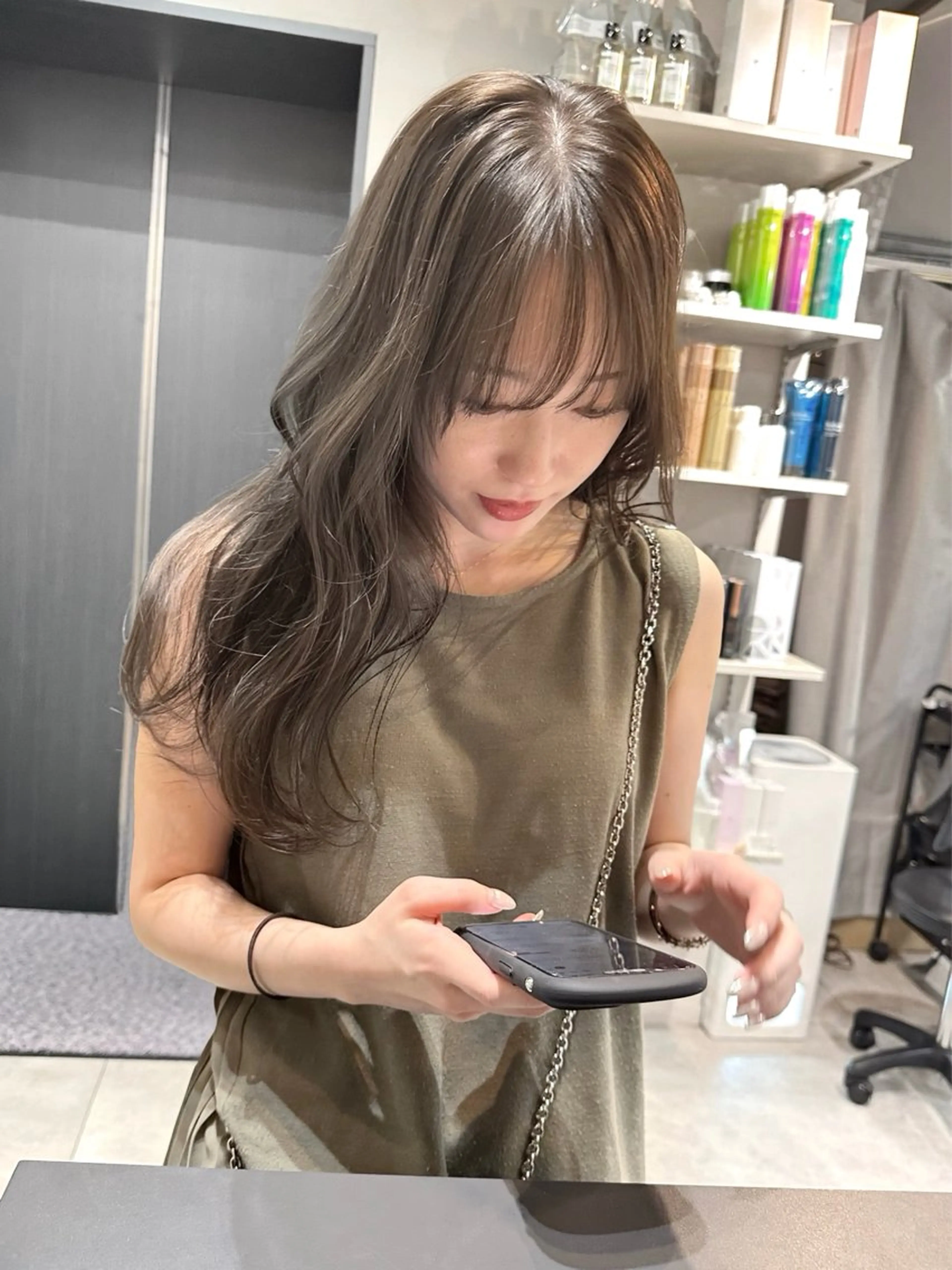 セミロング カット ヘアカラー トリートメント ✨透明感カラー/縮毛 恵比寿HAYATO✨のヘアスタイル