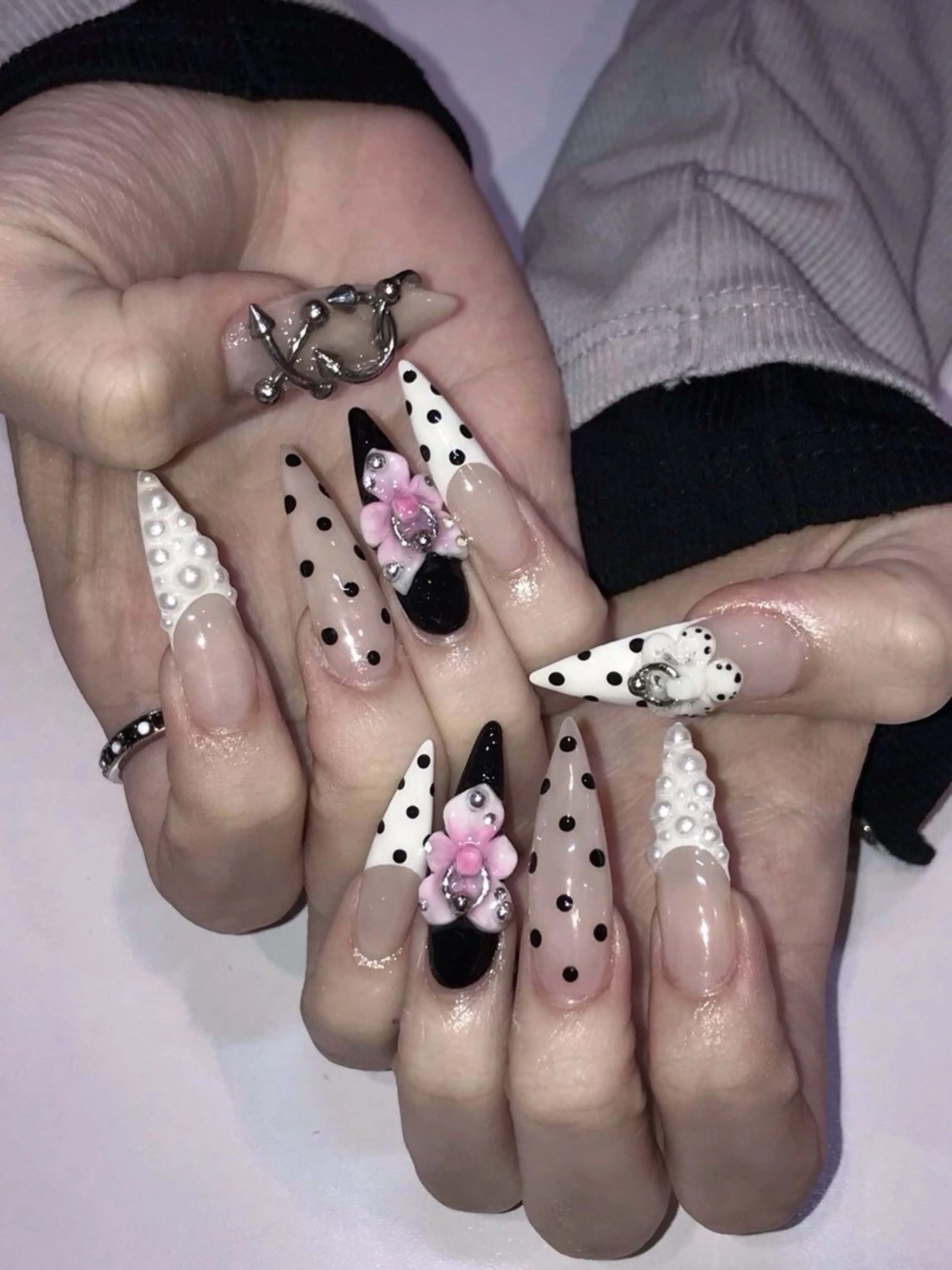ネイル オーロラネイル ボルドー ブラウン 氷ネイル・うるうるネイル キラキラネイル ハンドネイル Sora  Nail 長さ出し専門店のネイルデザイン