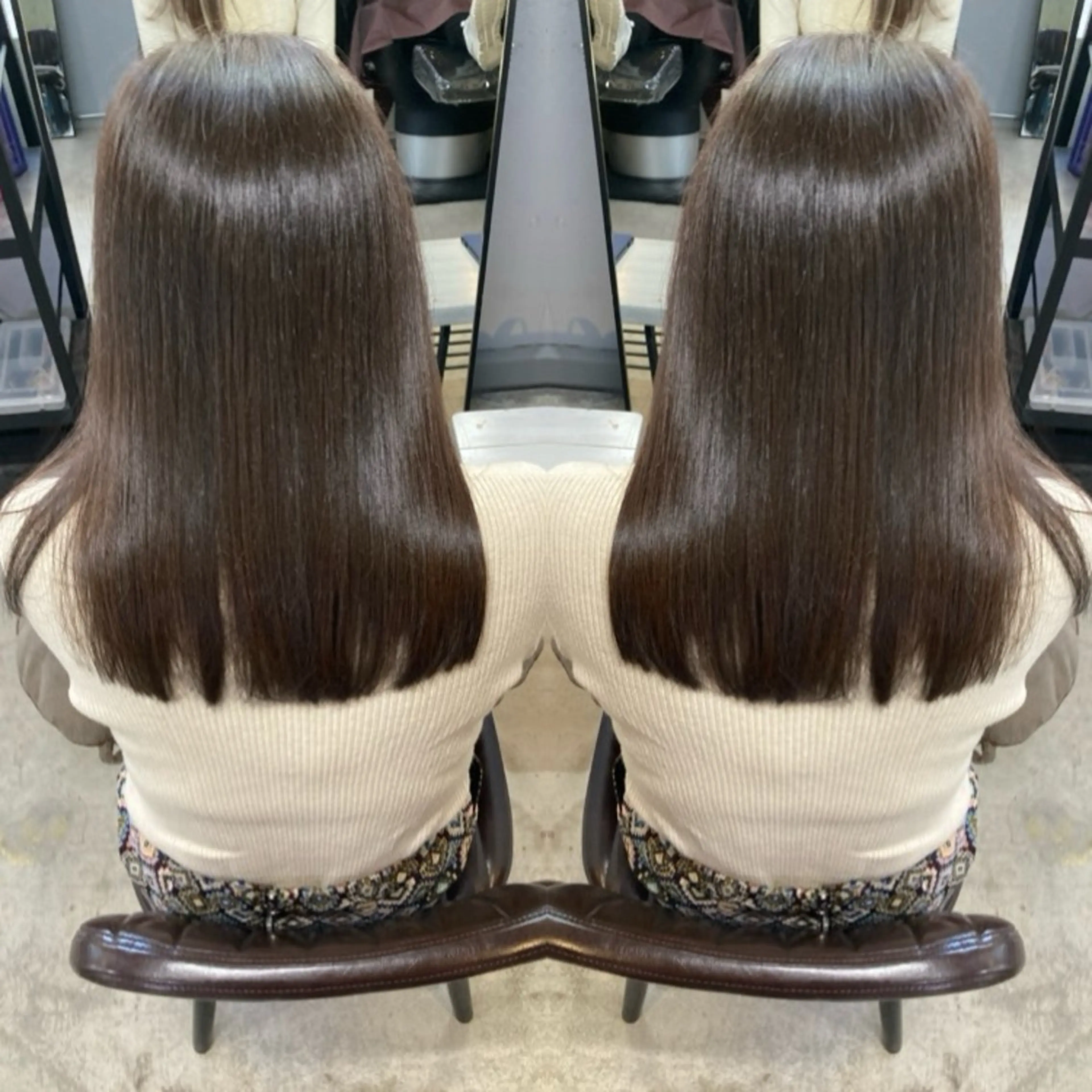 セミロング 髪質改善 縮毛矯正 トリートメント 酸熱トリートメント カット 縮毛矯正 トリートメント 新井 広樹のヘアスタイル