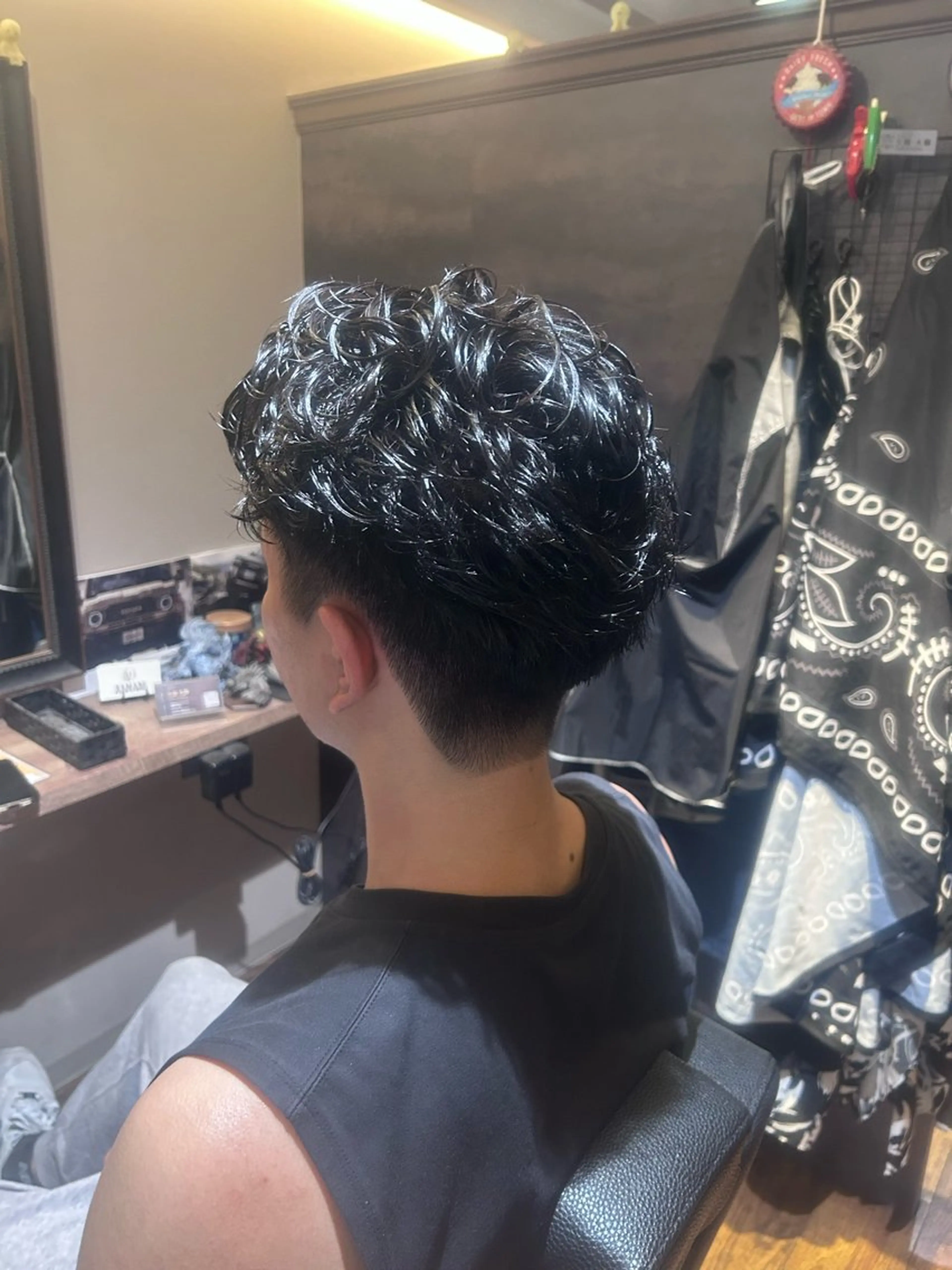 ミディアム カット パーマ ex-fa for men 早藤朋哉のヘアスタイル