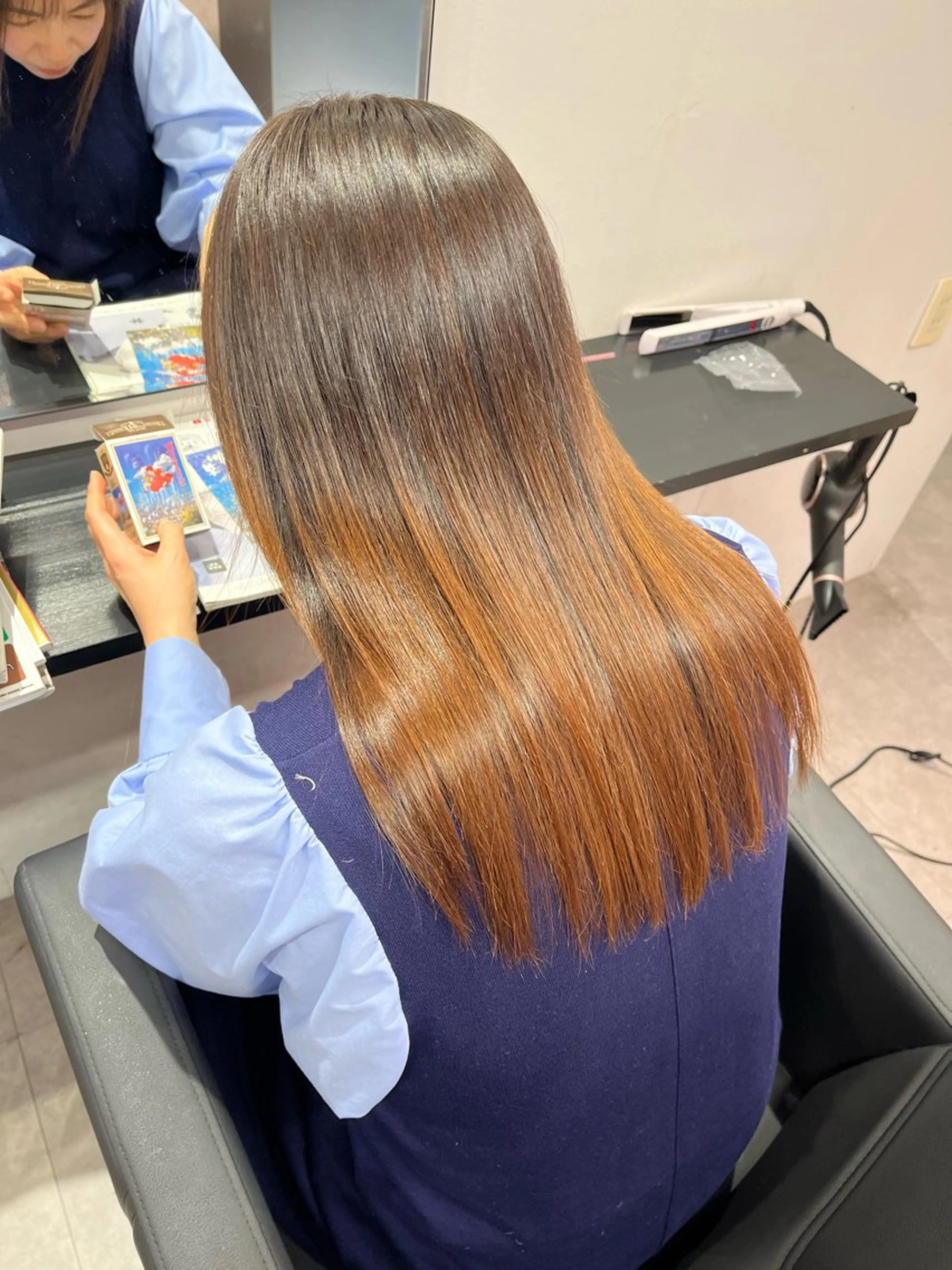 セミロング 髪質改善 縮毛矯正 カット 縮毛矯正 トリートメント ヘッドスパ 庄内＊三国baron ANJUのヘアスタイル