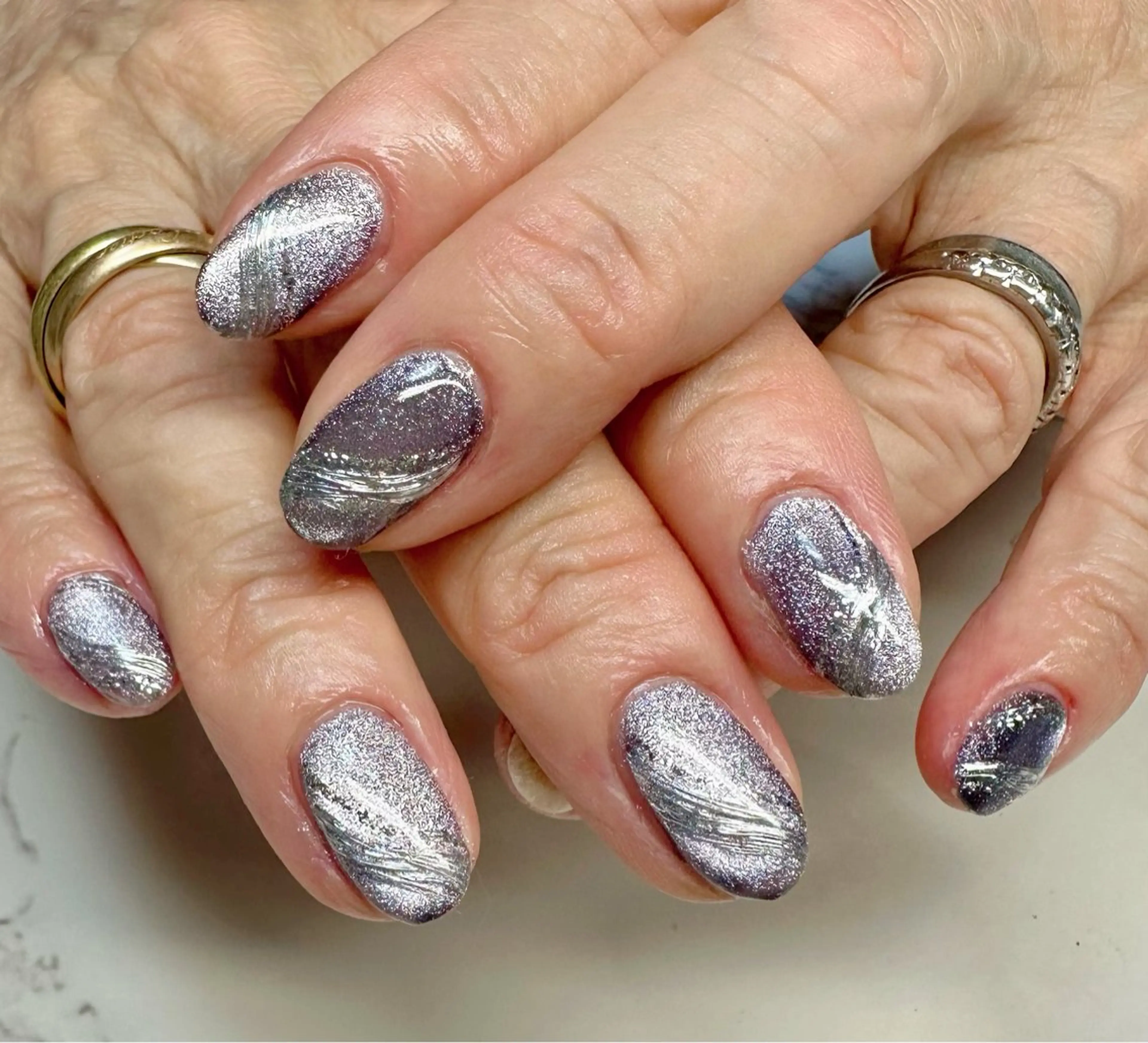 ネイル アニマル柄 フレンチネイル ハロウィン キラキラネイル マグネットネイル M.N_ nailのネイルデザイン