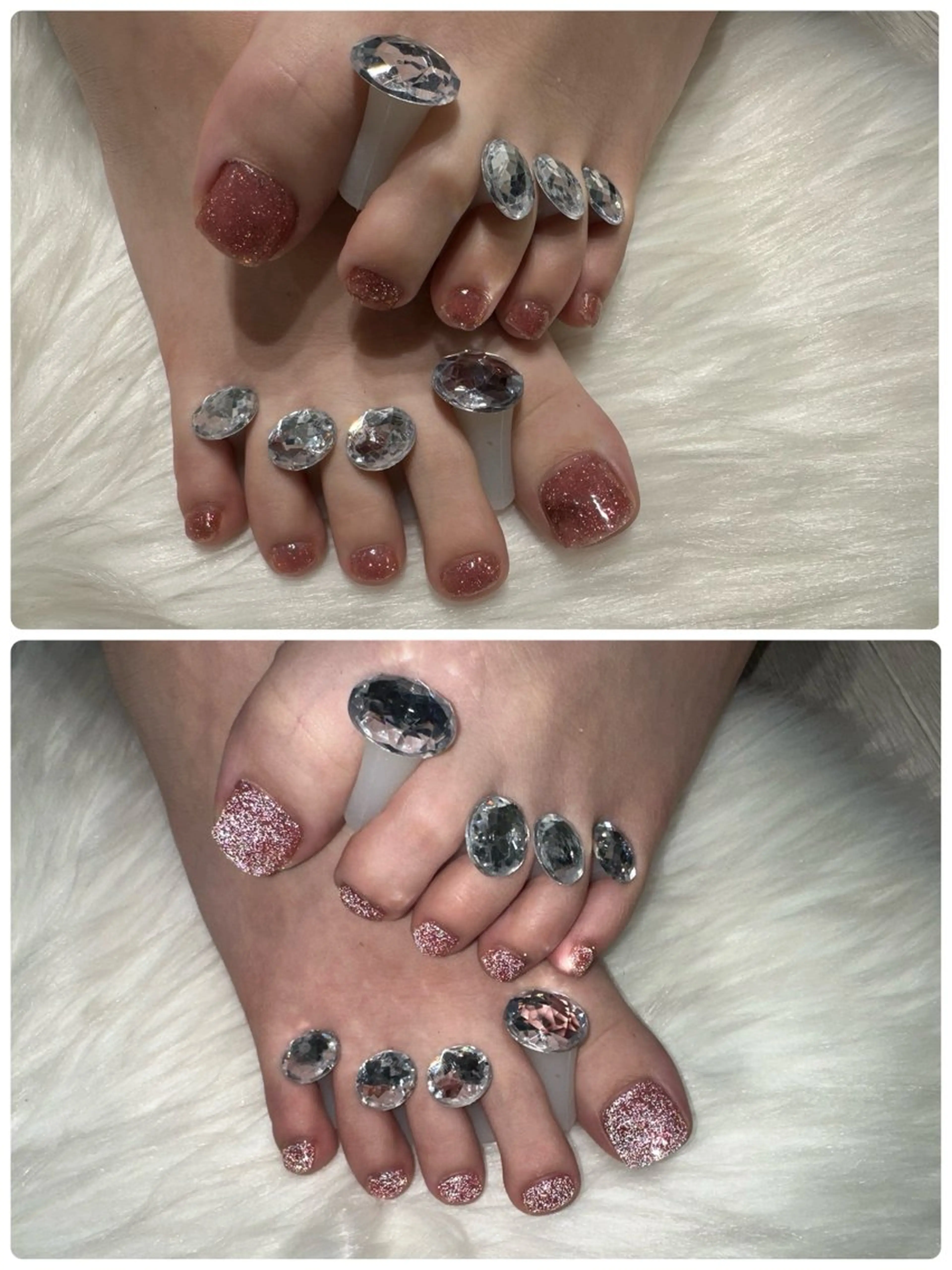 ネイル フラッシュネイル フットネイル ピンク 春ネイル Viel💅 〜yuki〜のネイルデザイン