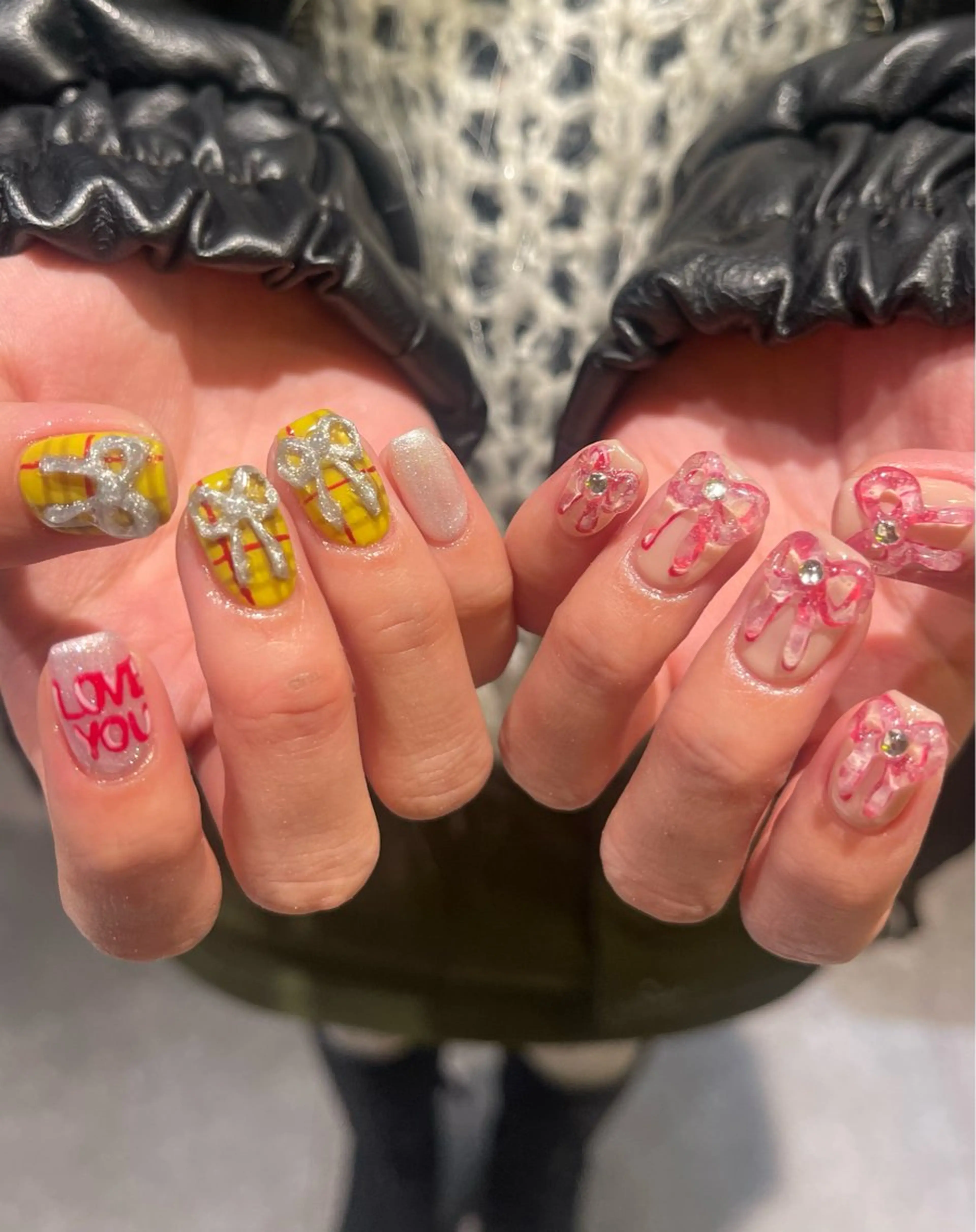 ネイル リボン ハンドネイル ハンドケア ano ♡のヘアスタイル