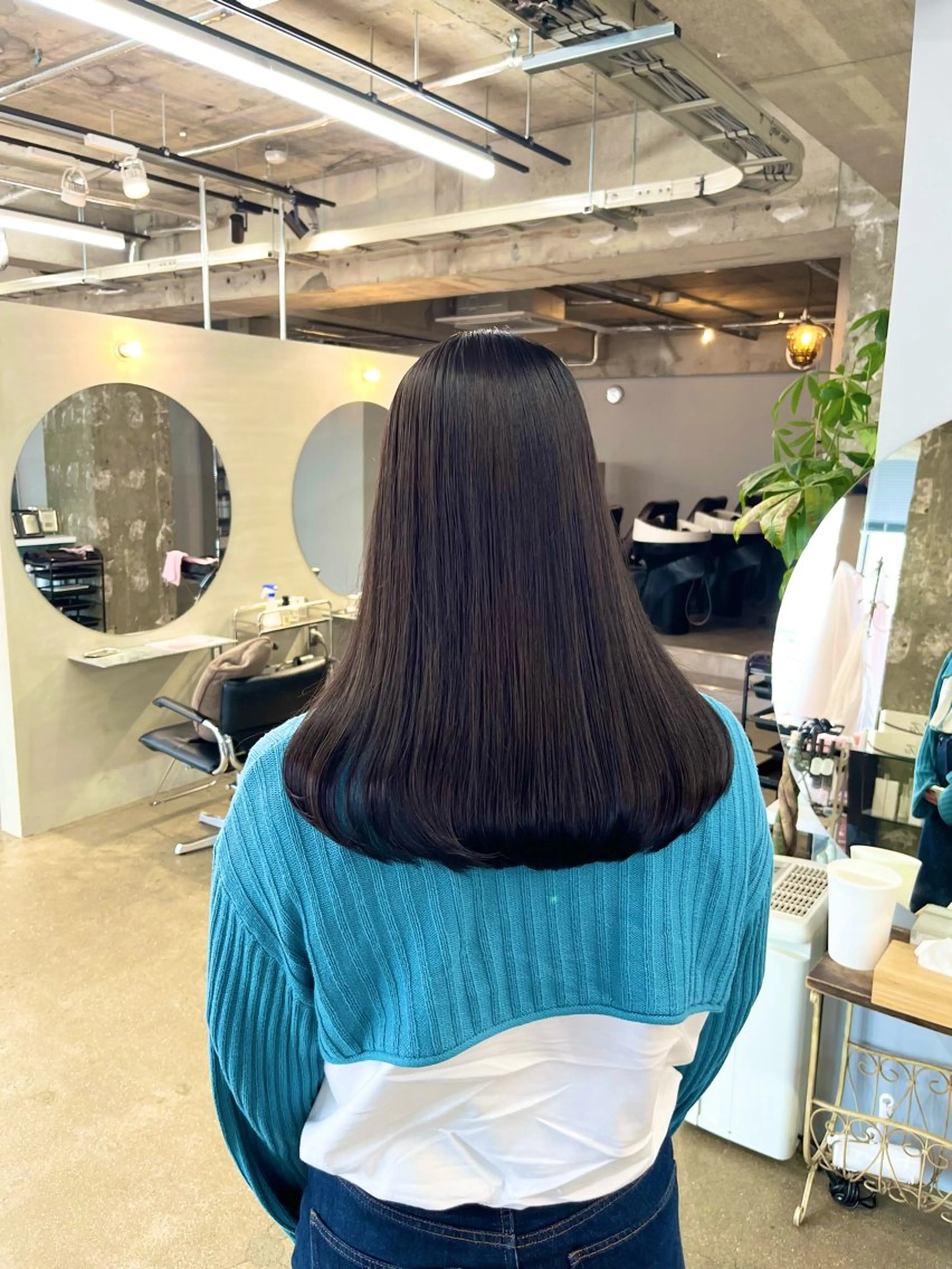 セミロング パーマ 縮毛矯正 縮毛矯正 トリートメント タケデ スズカのヘアスタイル