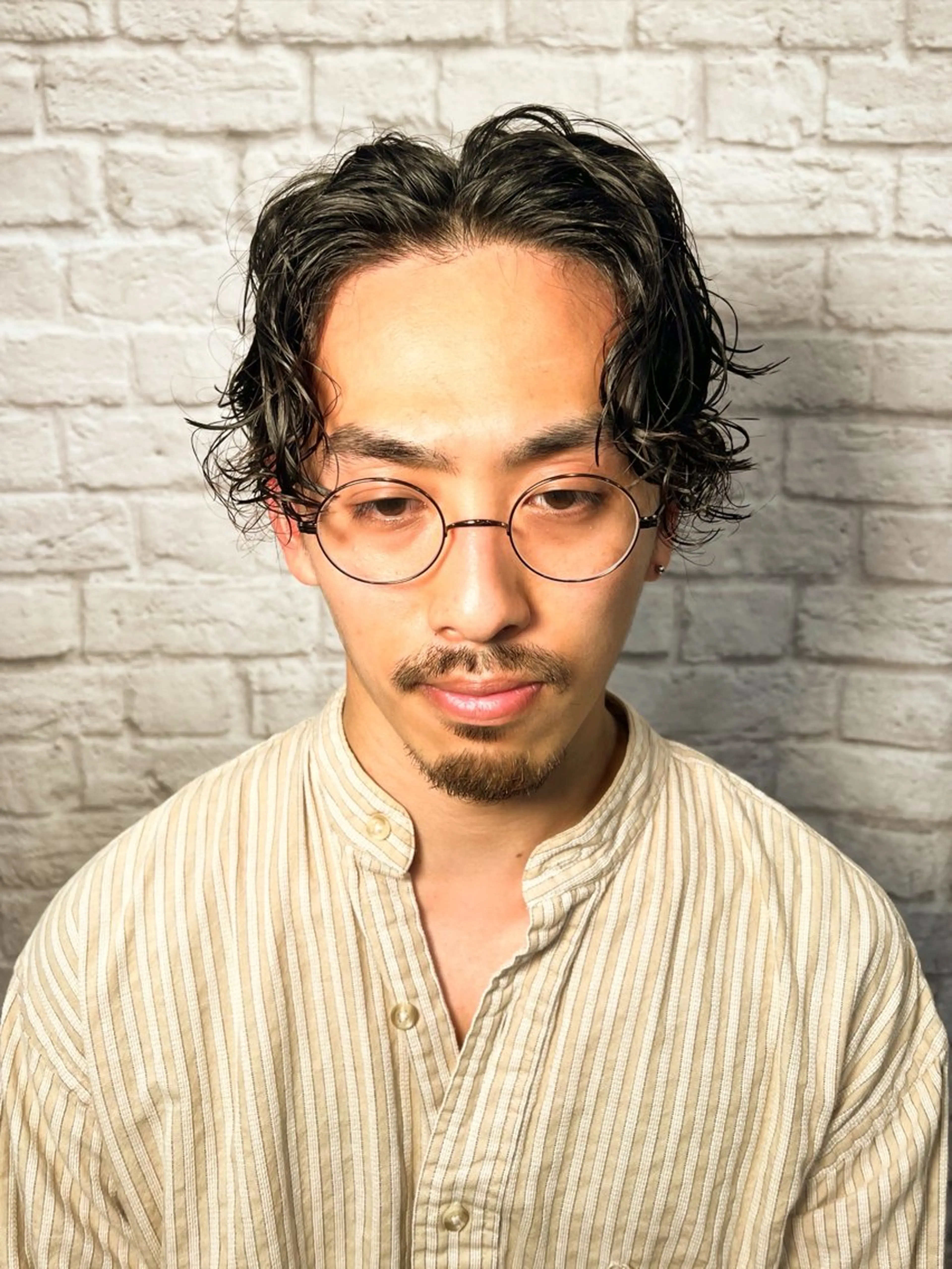 ミディアム カラー パーマ ヘアアレンジ メンズ キッズ メンズカット/パーマ 山崎航平💈のヘアスタイル