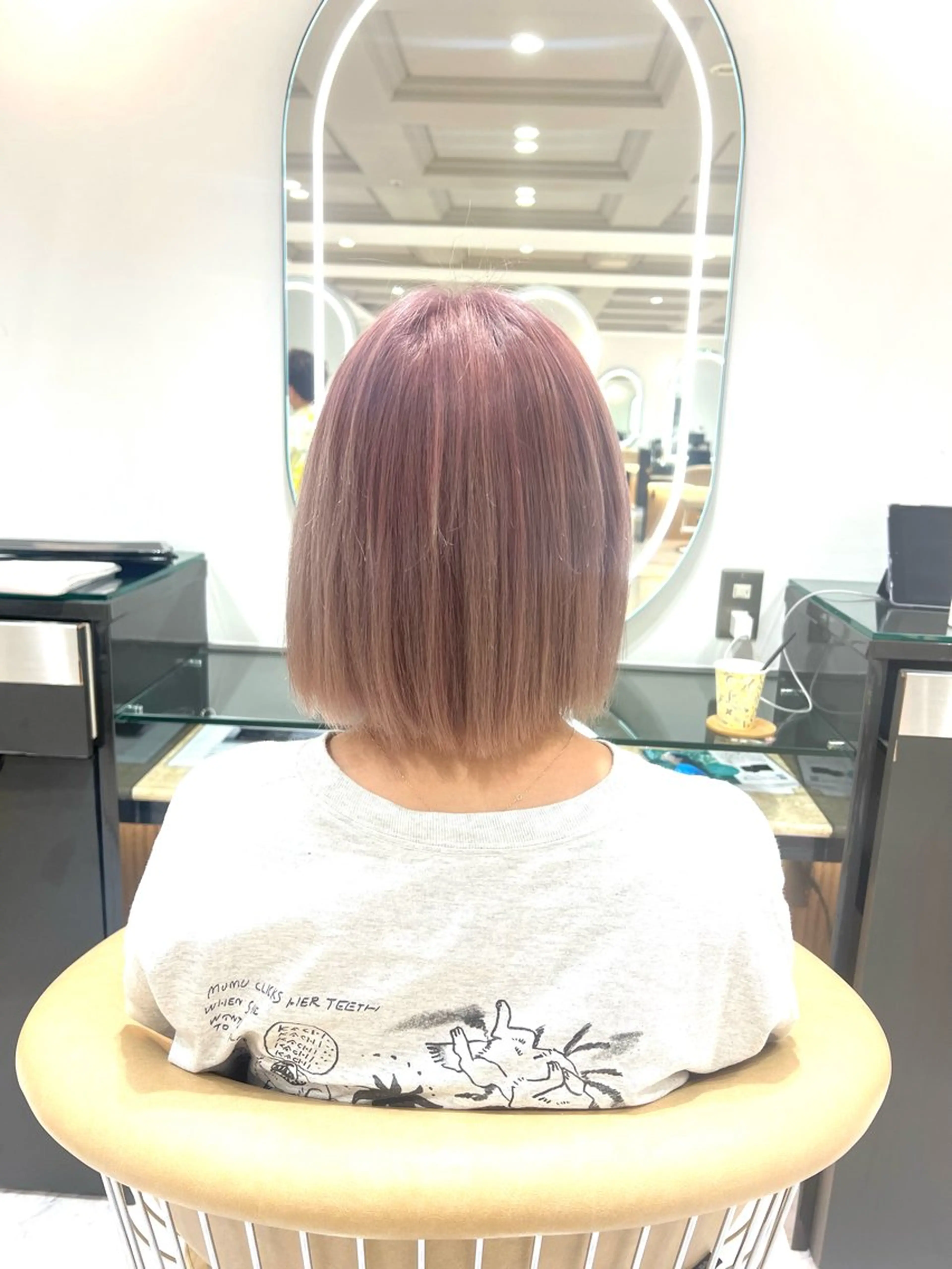 ショート カラー ブリーチ ピンクカラー 骨格／顔型／診断／ 伏見／飯味 華菜のヘアスタイル