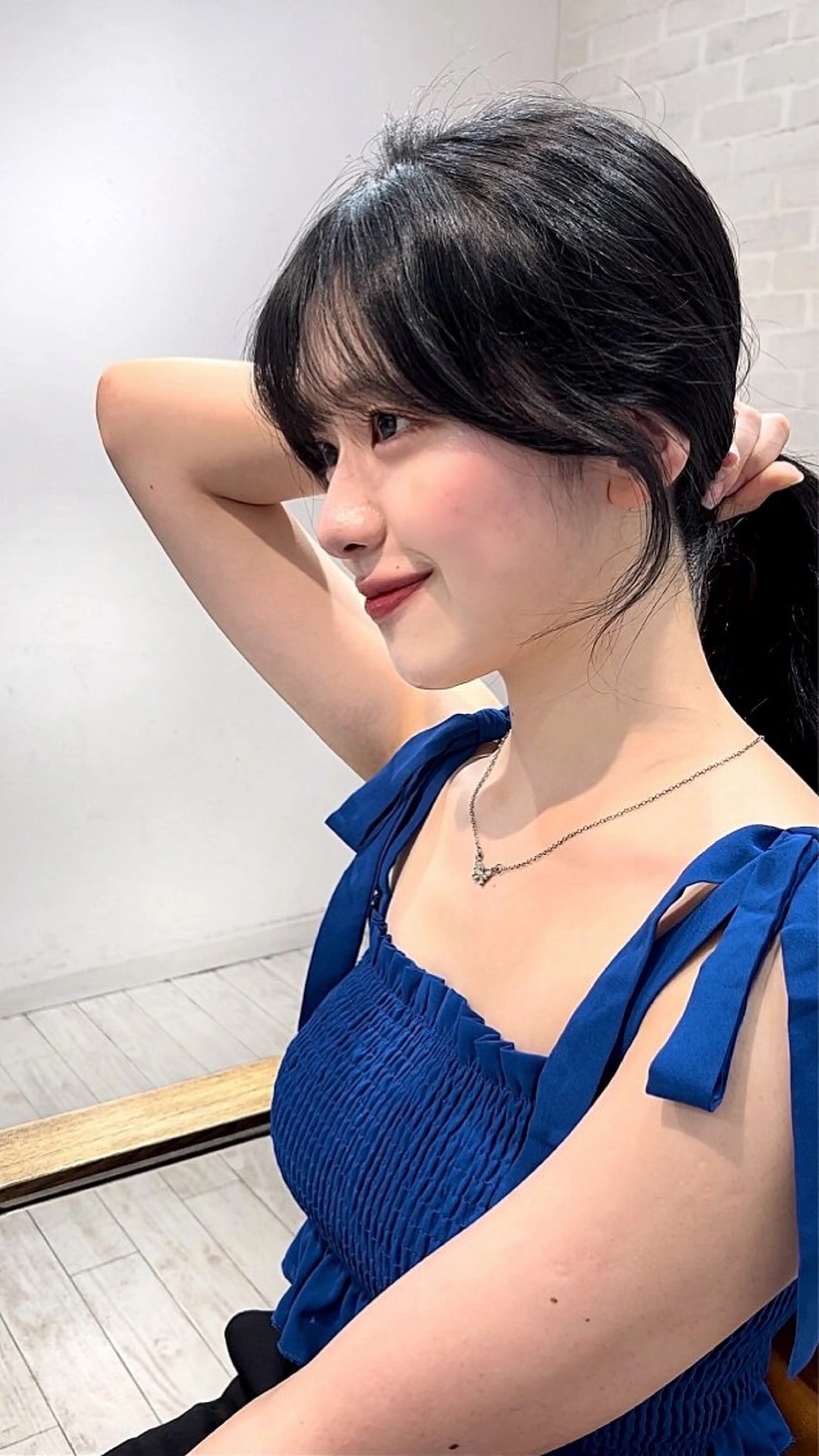 ミディアム カラー 顔まわりレイヤー レイヤーカット 似合わせカット カット ヘアカラー 【韓国ヘア×透明感 カラー】笹谷 莉未のヘアスタイル