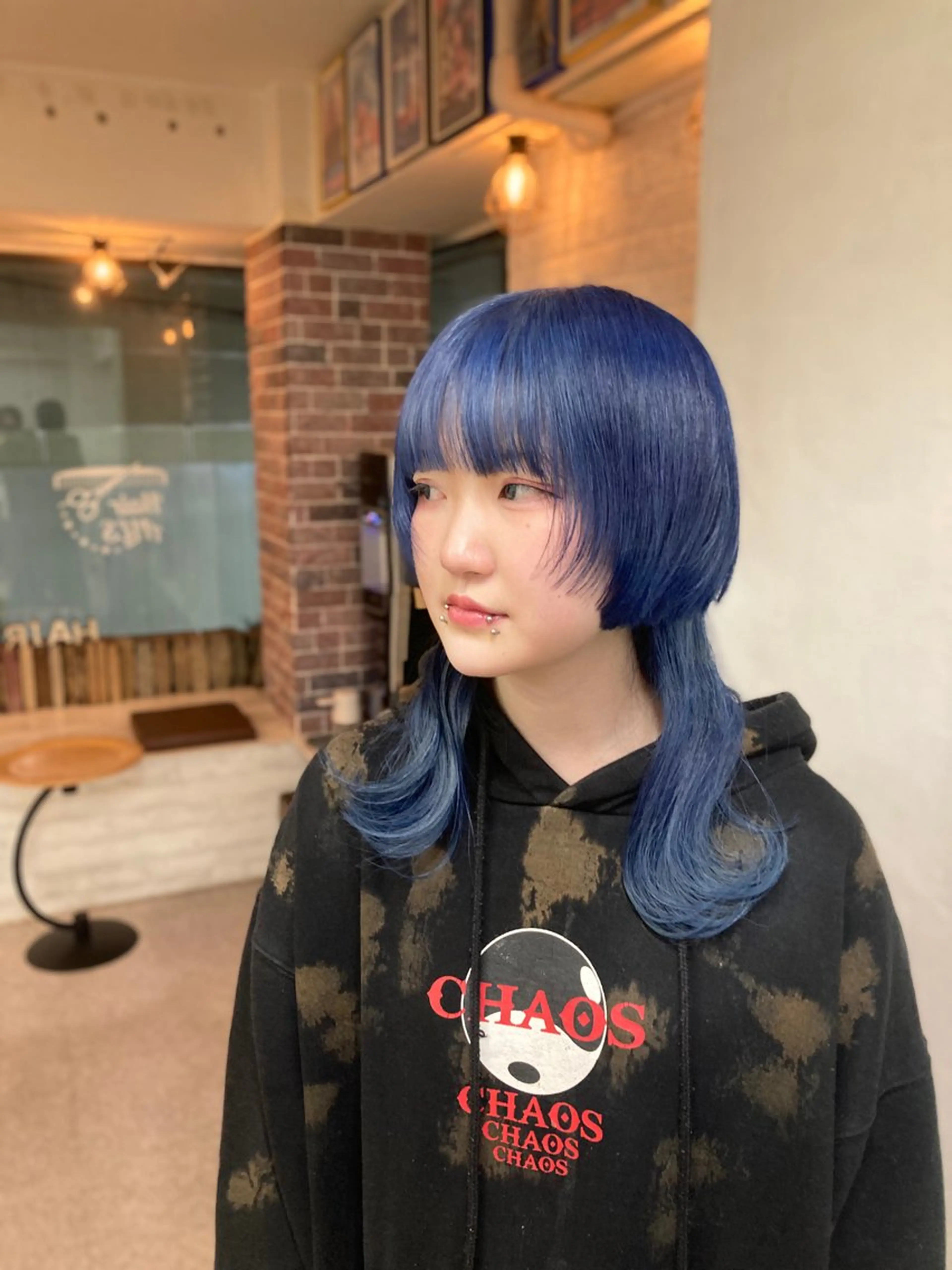 ミディアム カラー ボブ ウルフカット カット ヘアカラー トリートメント ウルフレイヤー エクステ/kokiのヘアスタイル