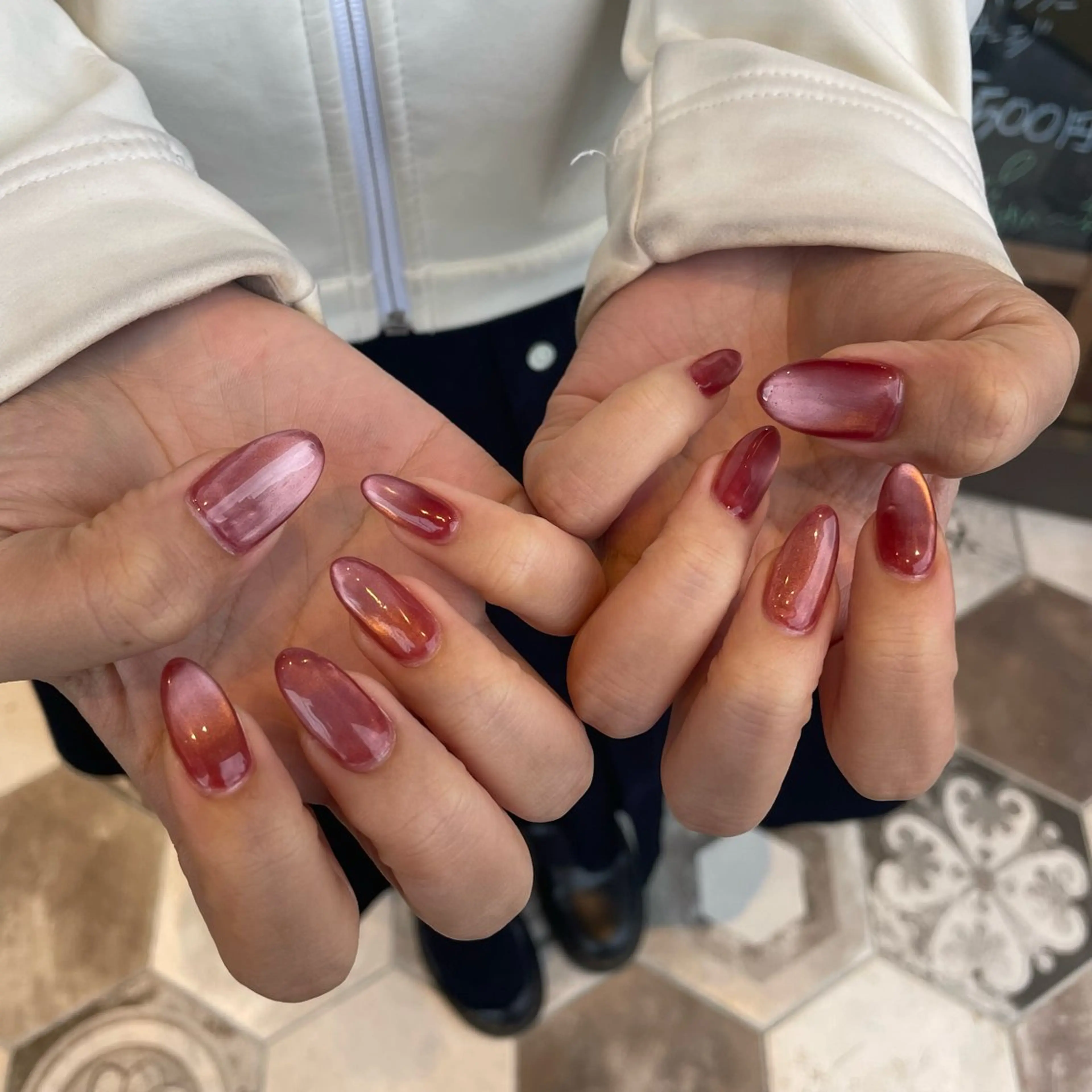 ネイル ボルドー DISCO HAIR bello NAILのネイルデザイン