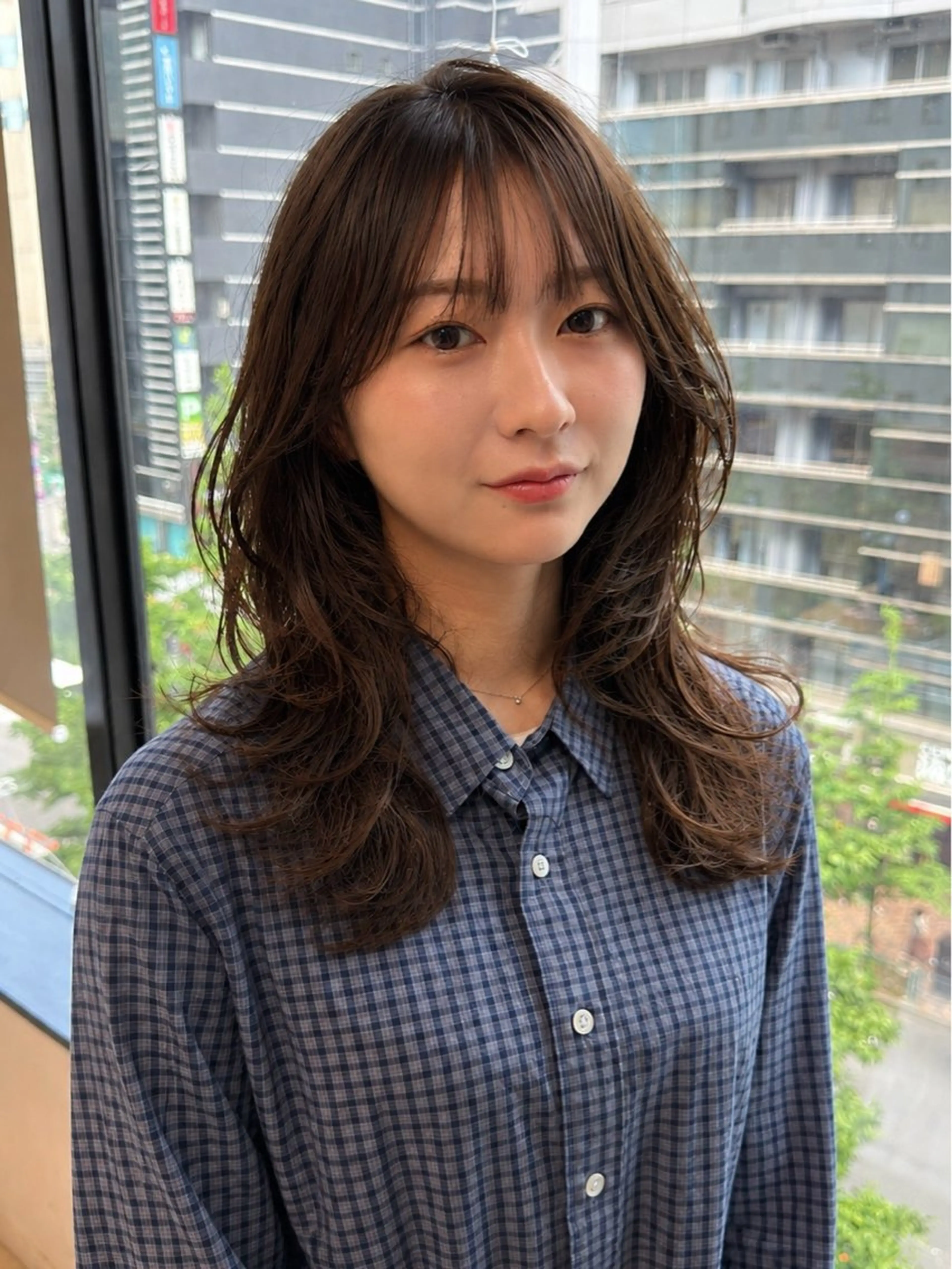 セミロング カット ヘアカラー トリートメント ヘッドスパ 恵比寿韓国レイヤー× 艶透明感カラー大場のヘアスタイル