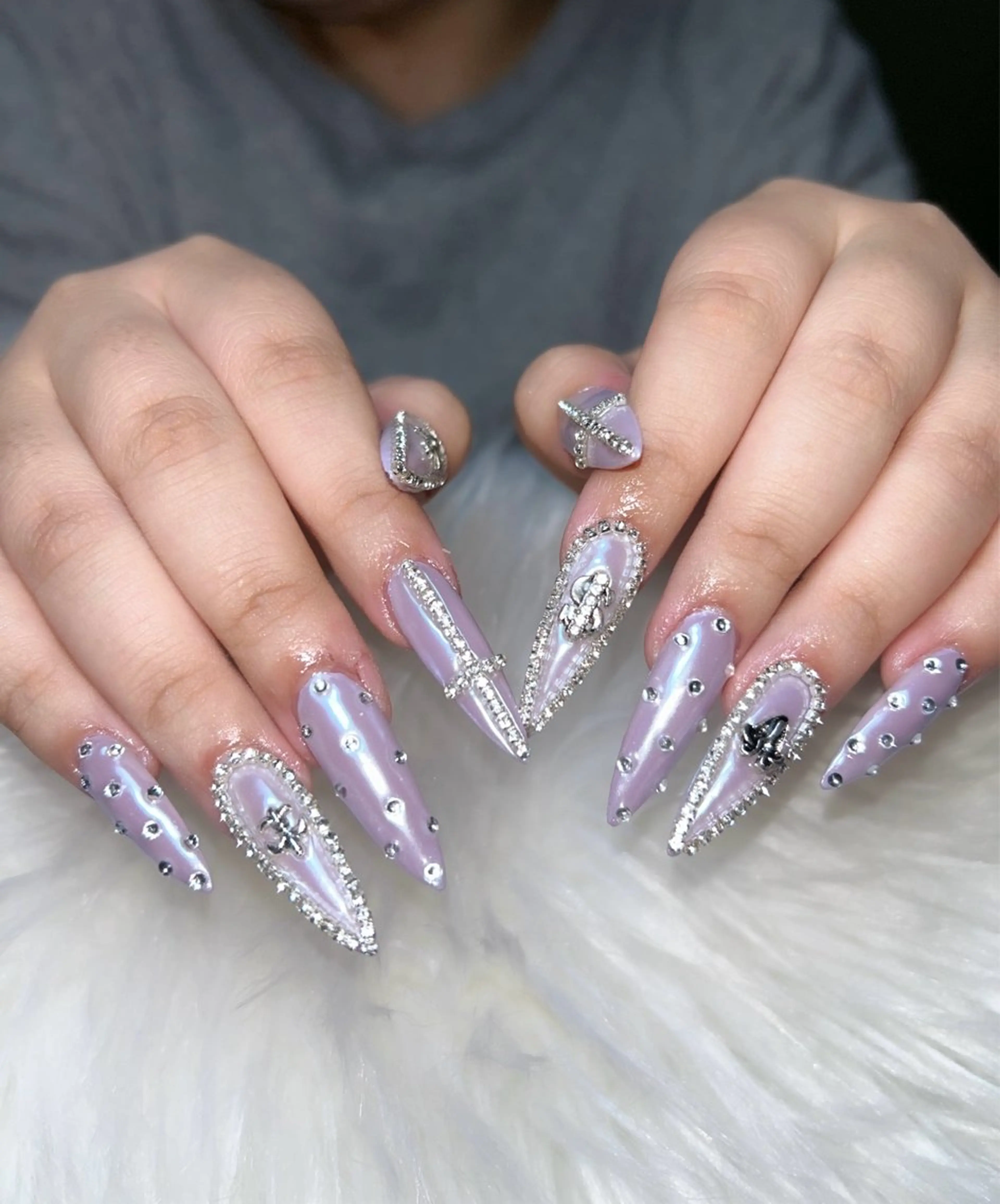 ネイル アートネイル オーロラネイル チークネイル 長さ出し フットネイル Chan nailsのネイルデザイン