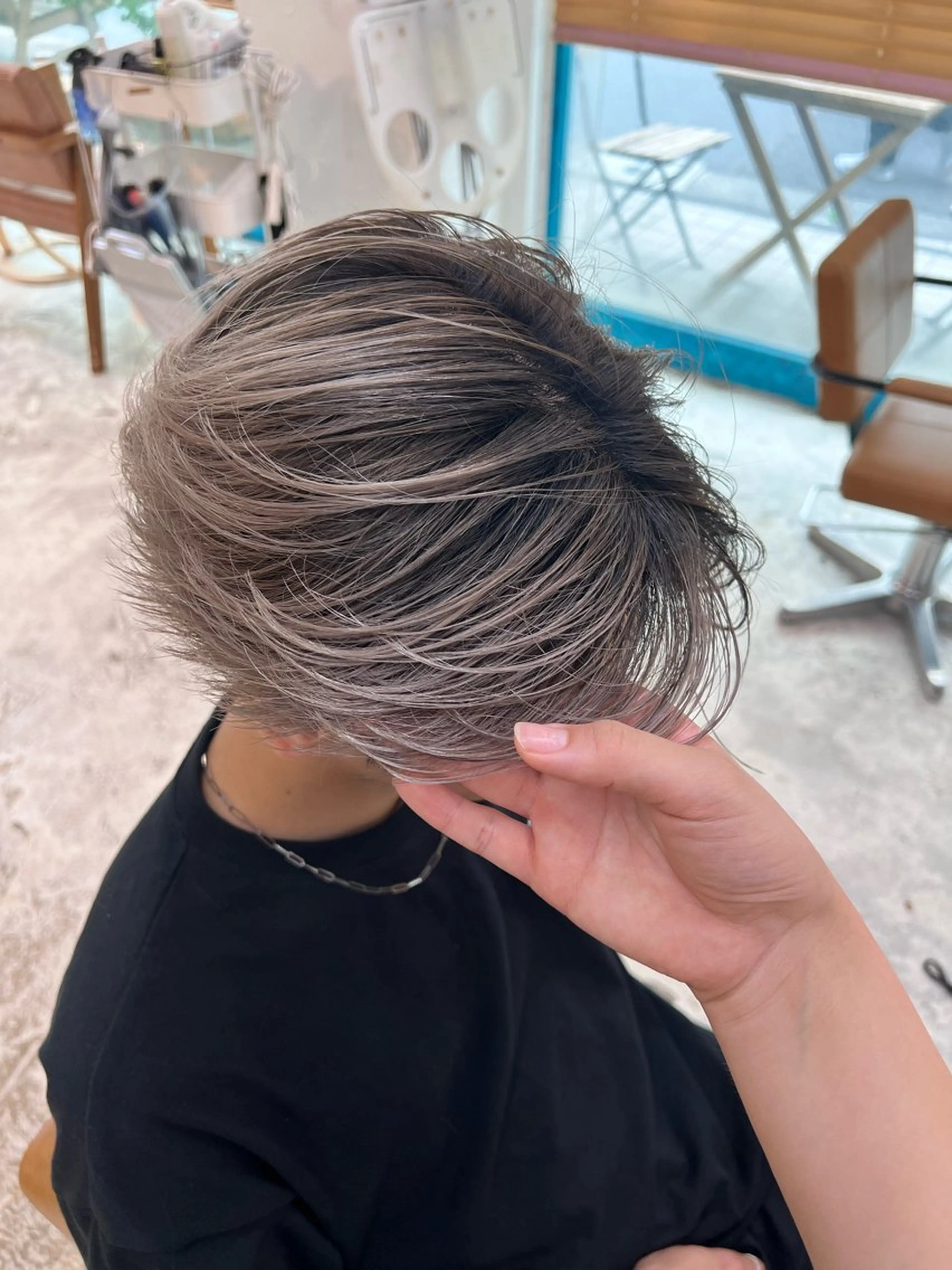 ショート カラー メンズ メンズバレイヤージュ バレイヤージュ レイヤーカット Mirareee tokyo所属・バレイヤージュ/ シャドウルーツ/安室のヘアスタイル