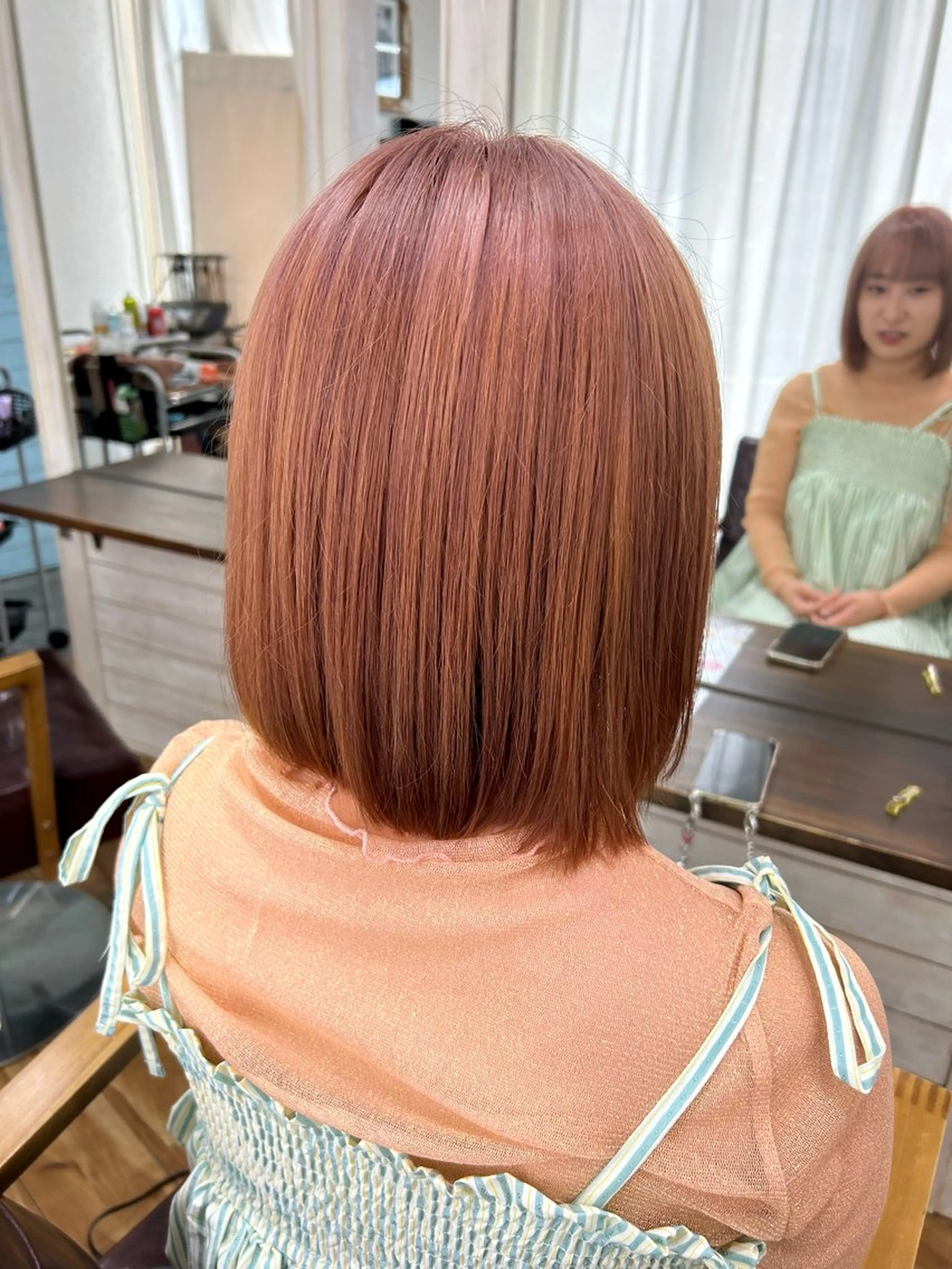 ミディアム カラー ベージュカラー ピンクカラー ピンクベージュ メンズパーマ 髪質改善☆有馬のヘアスタイル