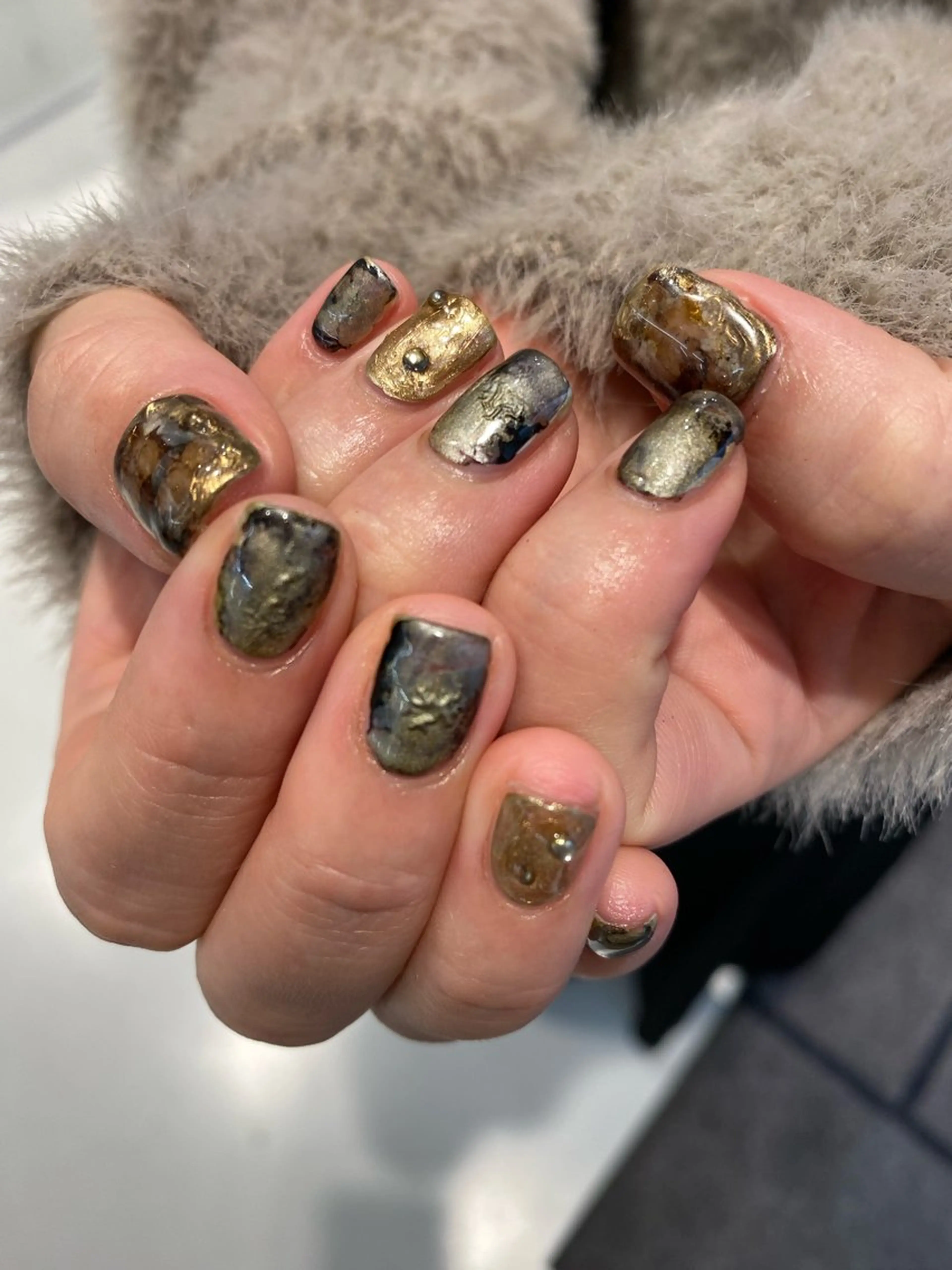 ネイル ジェルネイル マグネットネイル ニュアンスネイル ワンカラーネイル パラジェル ハンドネイル 草加ニュアンスネイル 🌚hersのネイルデザイン