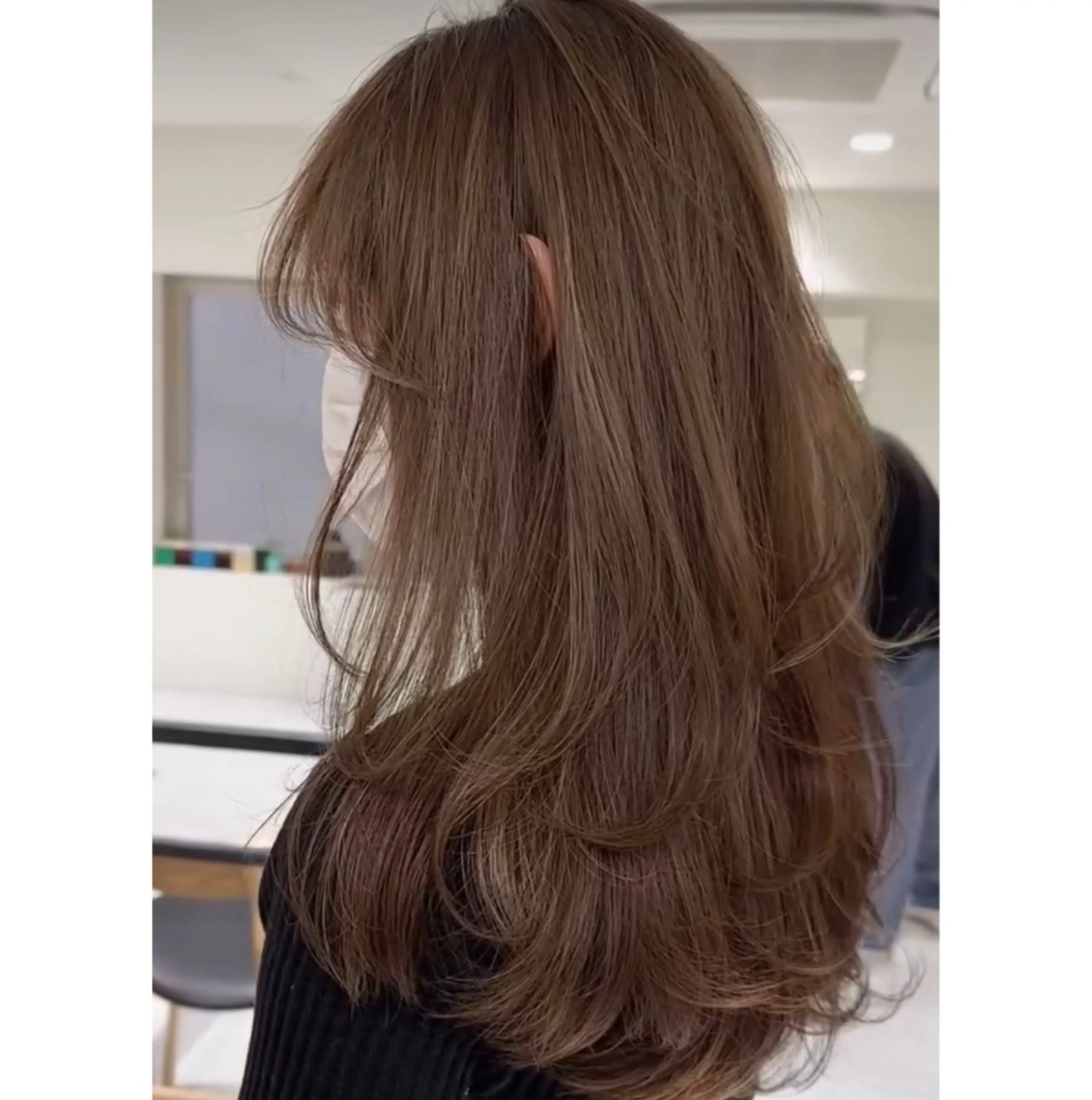 ロング カラー ヘアカラー ぱつっとボブ/透明感 カラー/Ayakaのヘアスタイル