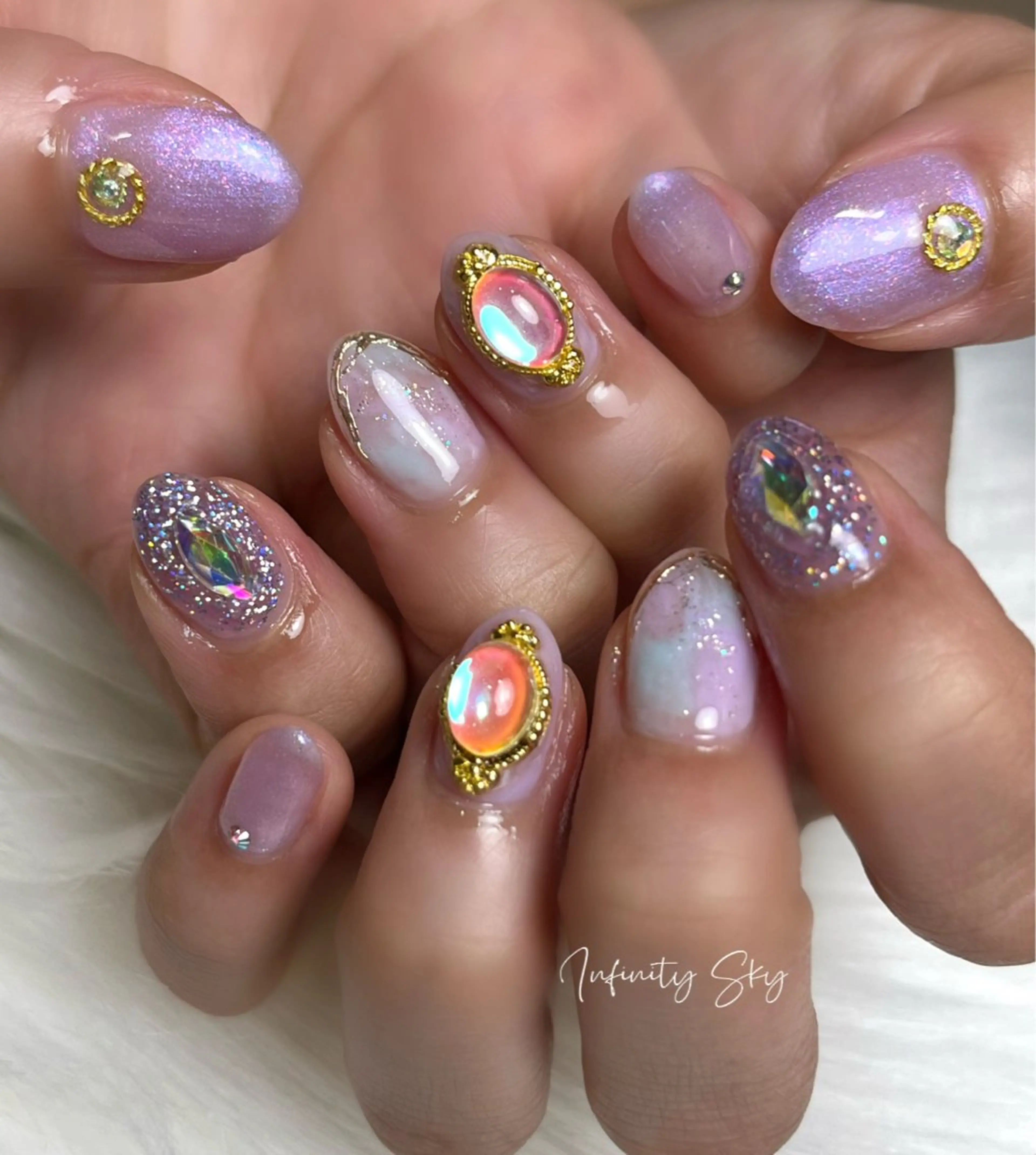 ネイル パープル infinity skyのネイルデザイン