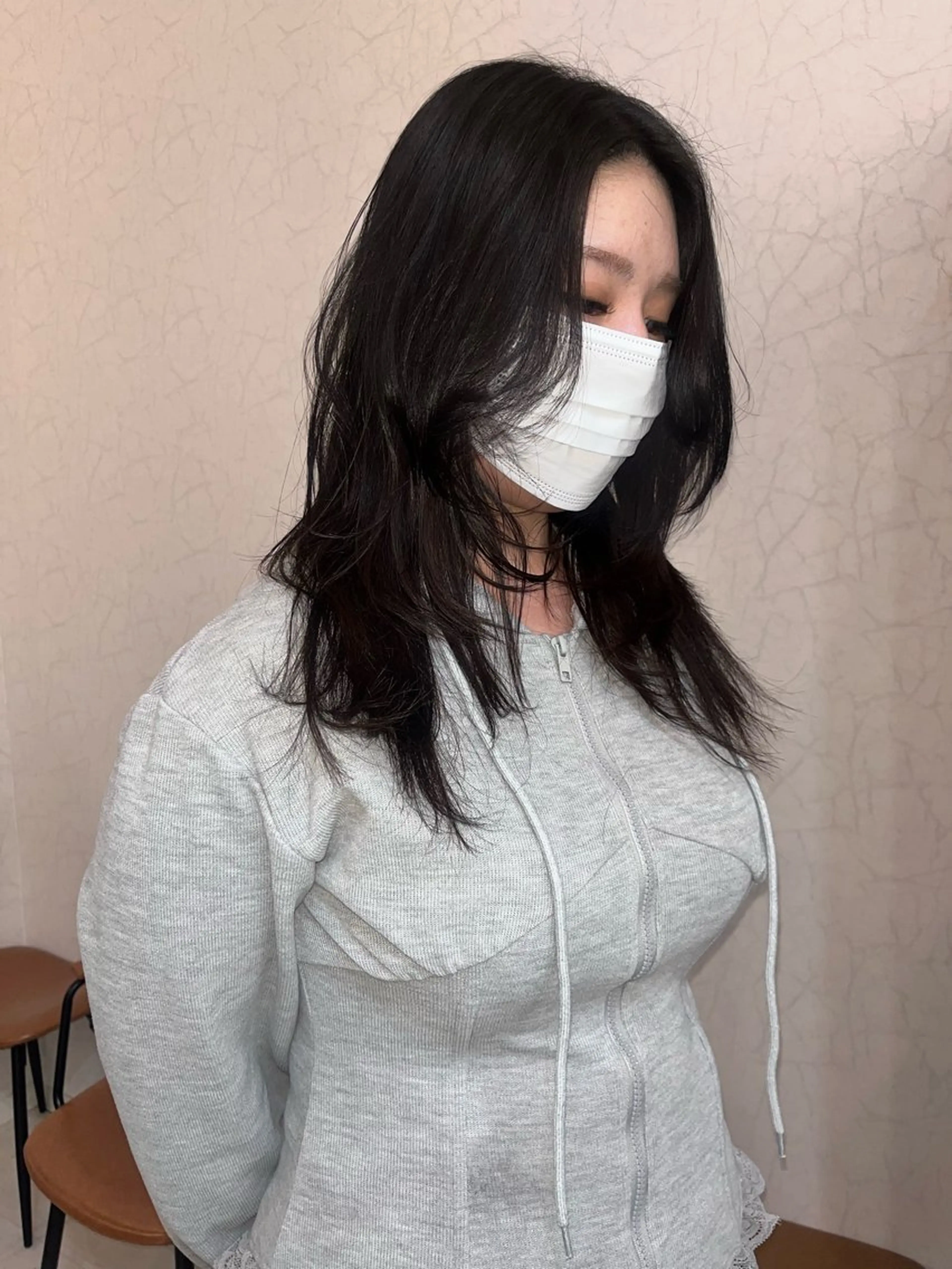 セミロング カラー ハッシュカット カット ヘアカラー niko RINKAのヘアスタイル