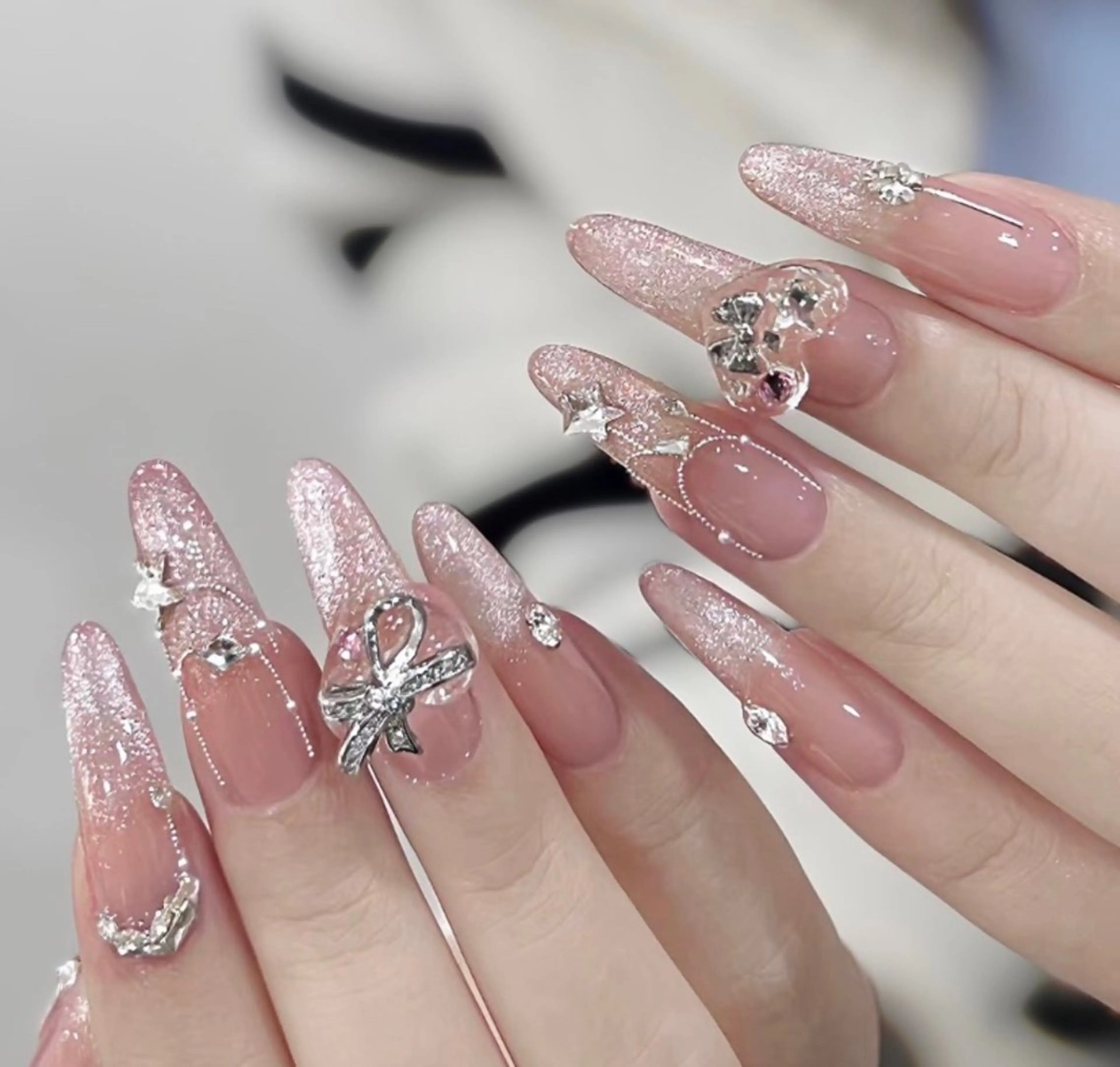 ネイル アートネイル チークネイル 長さ出し フレンチネイル ジェルネイル YK Beauty Salonのマツエク・マツパデザイン