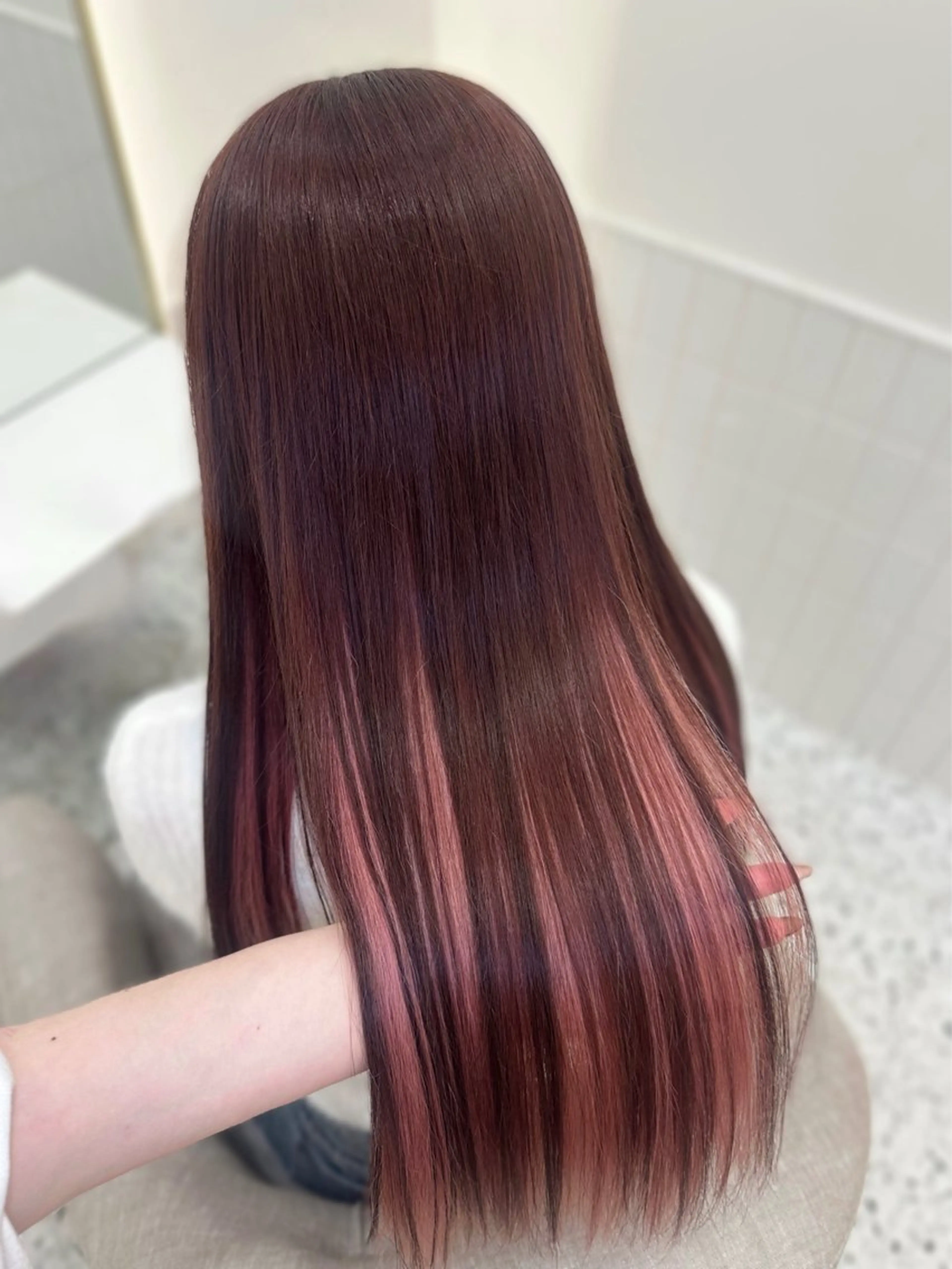 ロング カラー ヘアカラー 🎀ちゃんりお🎀 /ブリーチなしカラーのヘアスタイル
