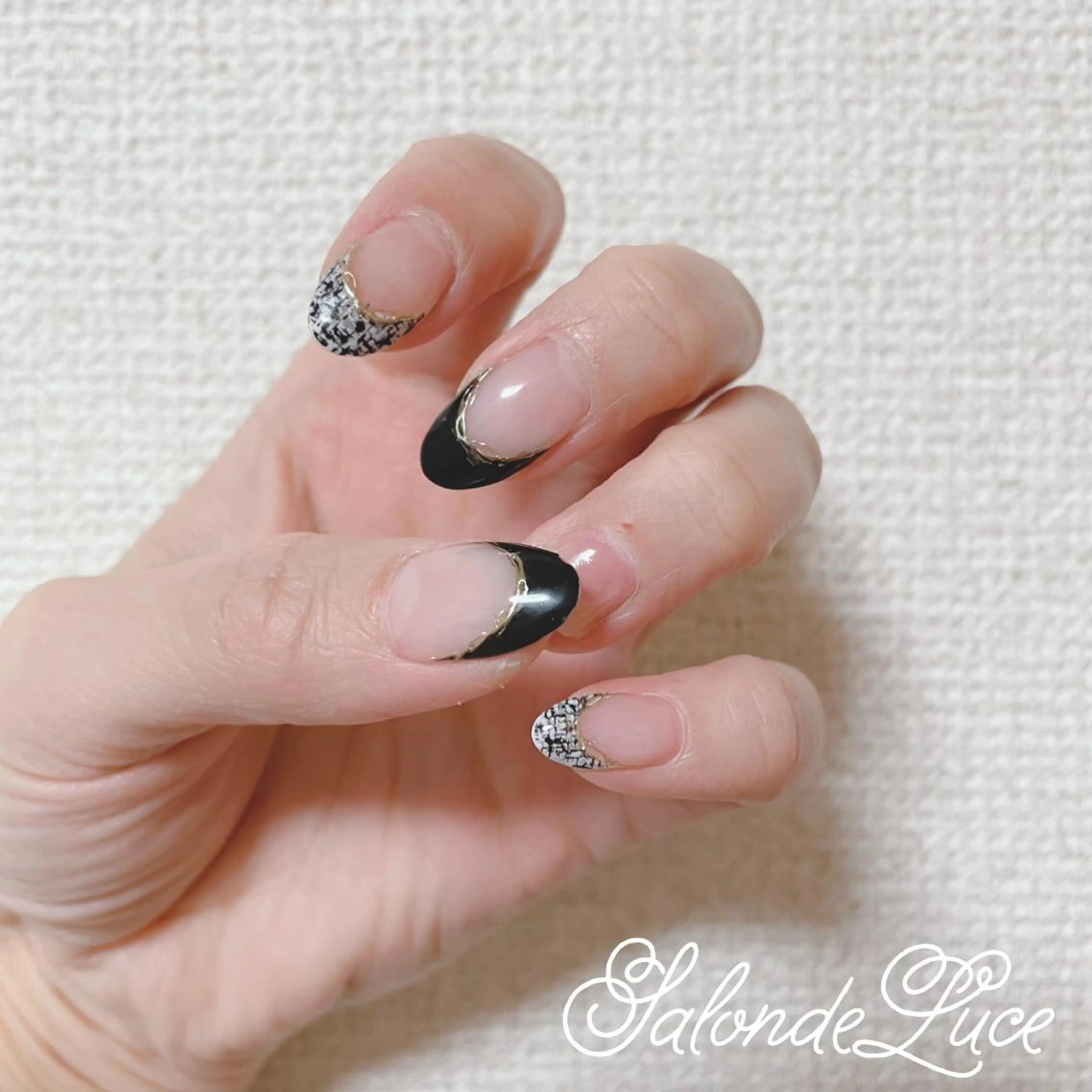 ネイル フレンチネイル ミラーネイル ツイードネイル ハンドネイル Salon de Luceのネイルデザイン