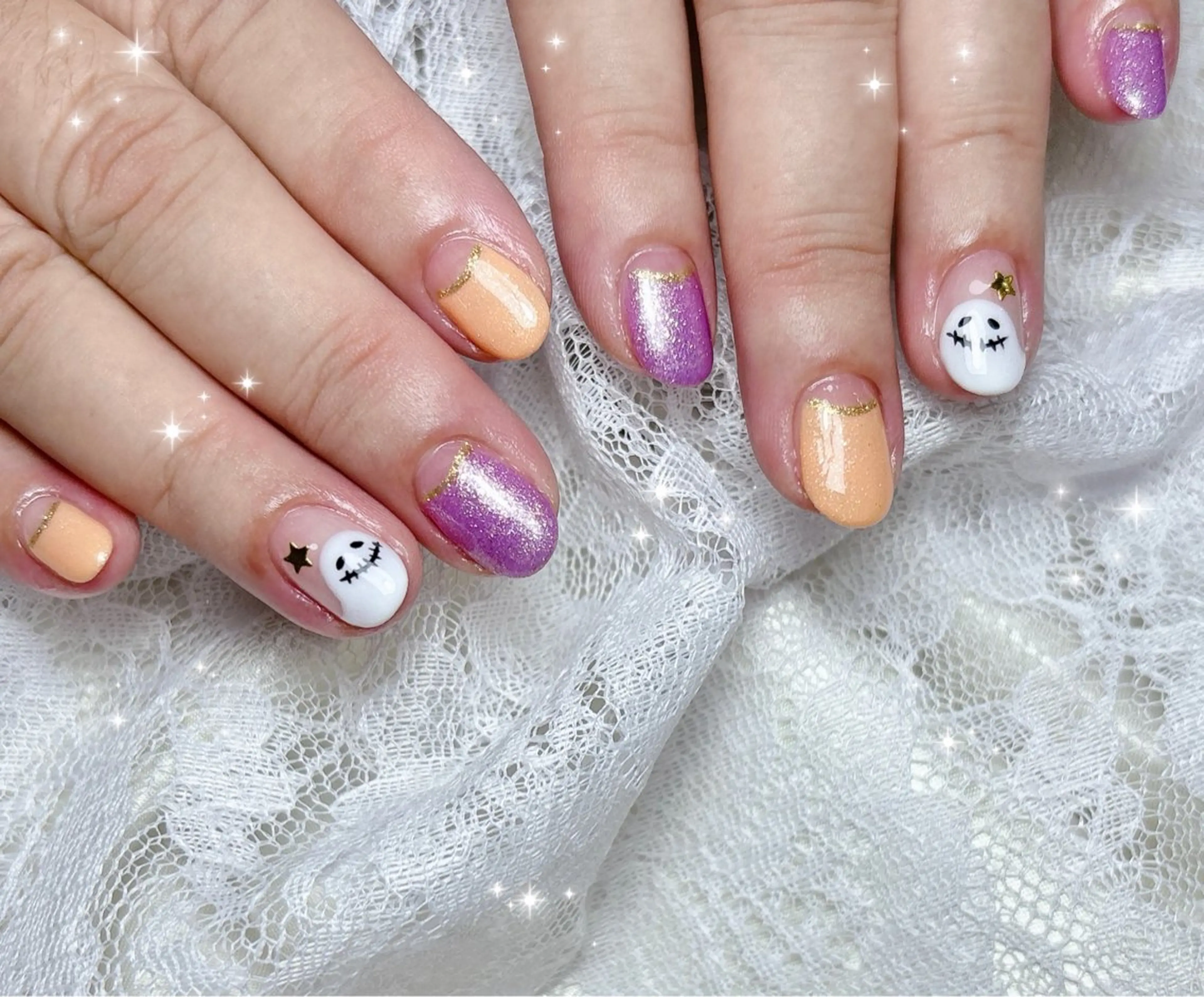 ネイル アートネイル ハロウィン ハンドネイル FLARE NAIL フレアネイルのネイルデザイン