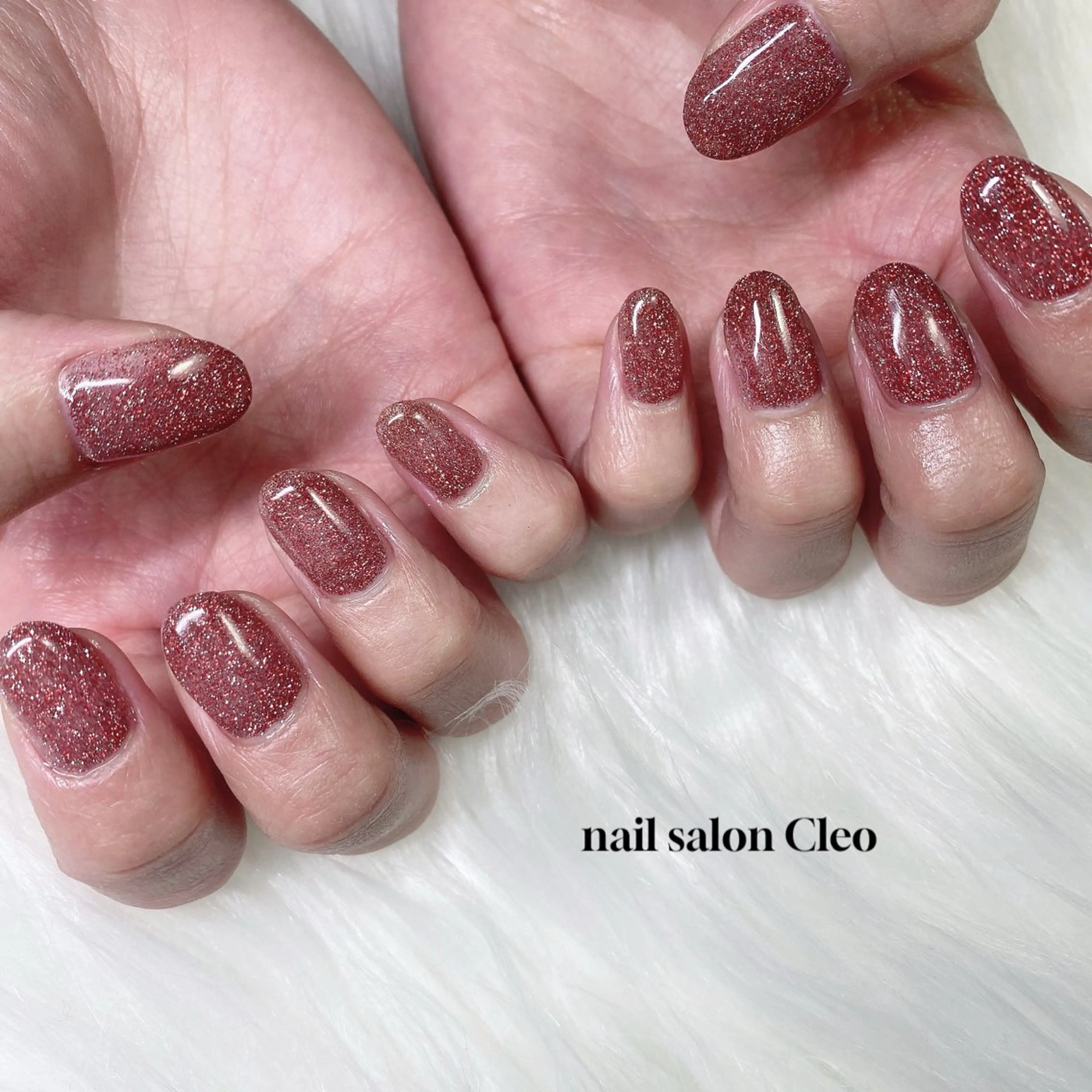 ネイル ブラウン フラッシュネイル ワンカラーネイル ピンク Cleo クレオのネイルデザイン