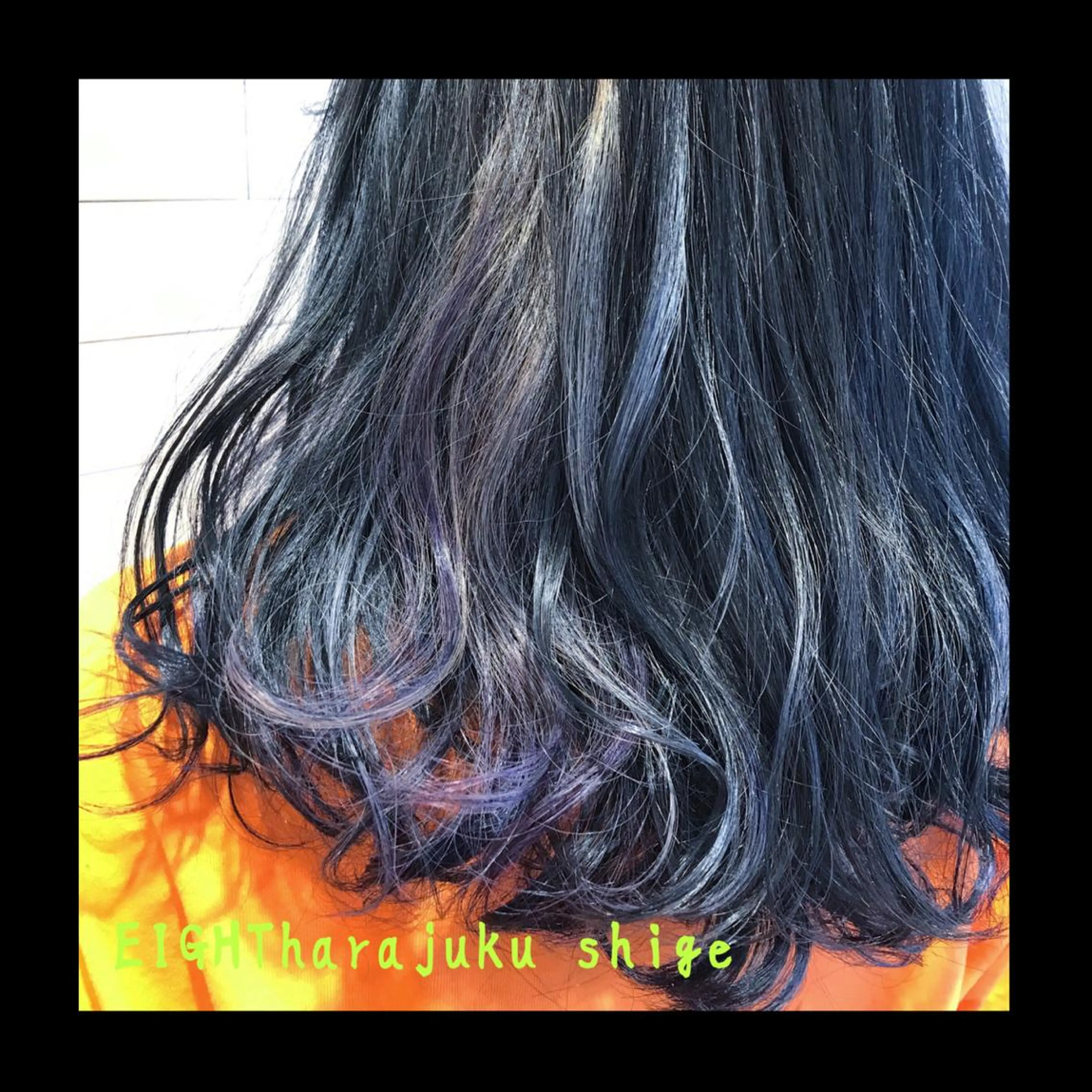 ミディアム カラー ネイビーカラー パープルカラー 及川シゲル 髪質改善講師のヘアスタイル