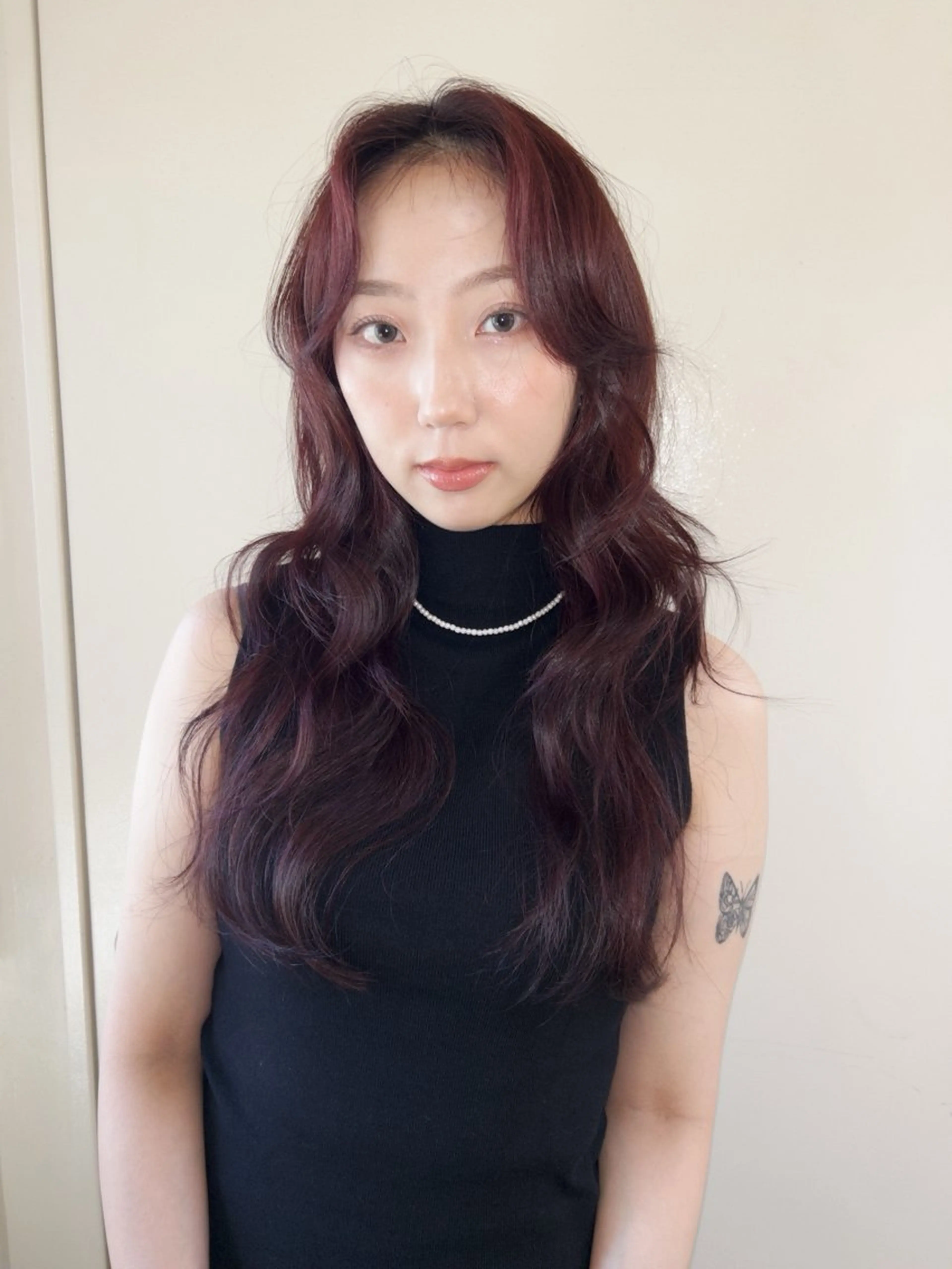 ロング カラー ブリーチ ダブルカラー ブリーチなしカラー レッドカラー レイヤーカット ヘアカラー トリートメント ☕️結【suii.】 ボブ/ヘアセット☕️のヘアスタイル