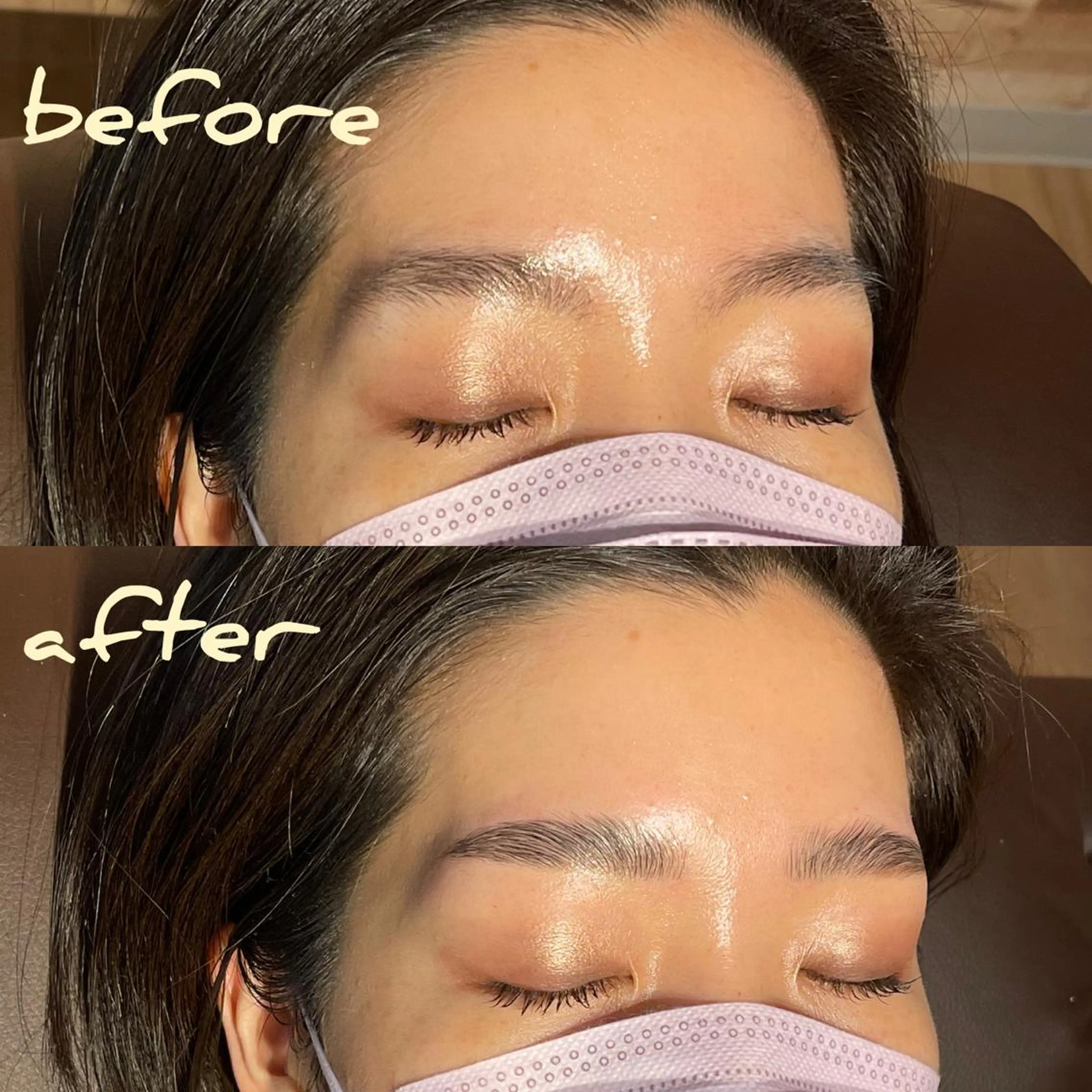 アイブロウ ハリウッドブロウリフト 眉毛ワックス脱毛 meetite mikiのマツエク・マツパデザイン