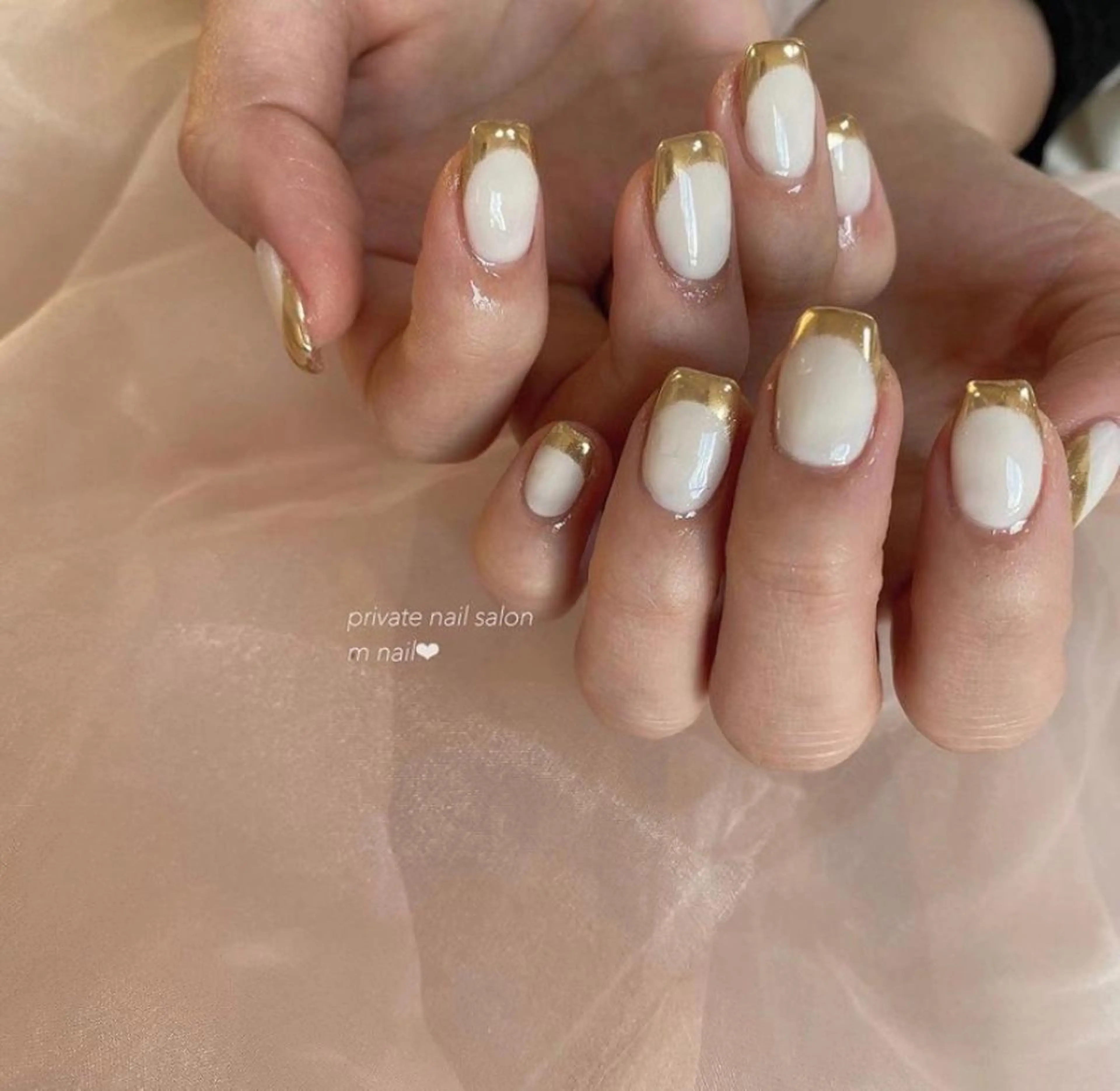 ネイル フレンチネイル ミラーネイル ハンドネイル 小河原 舞のネイルデザイン