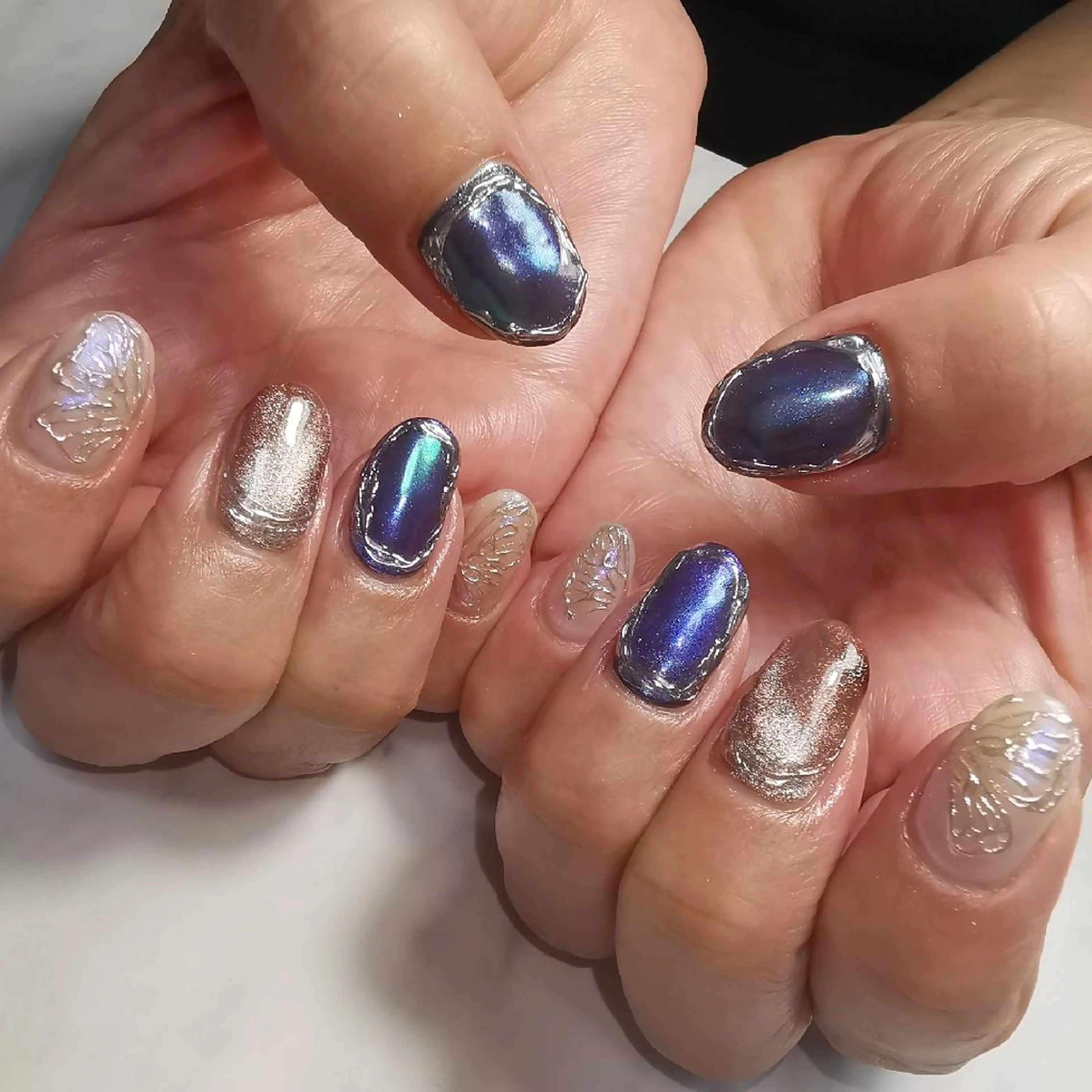 ネイル ミラーネイル ハンドネイル reve あやののネイルデザイン