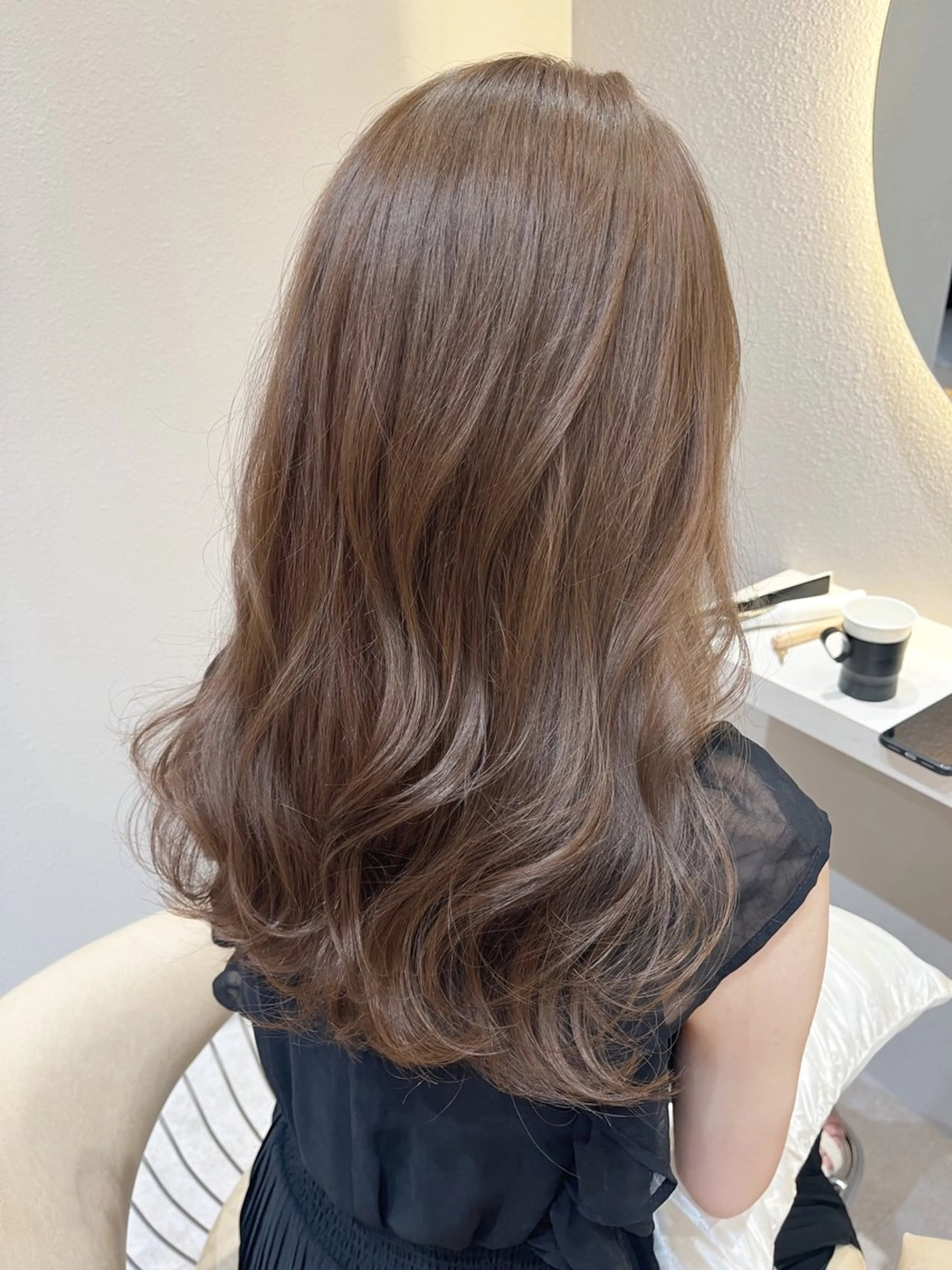 セミロング カラー 透明感カラー🤎 中川智帆のヘアスタイル