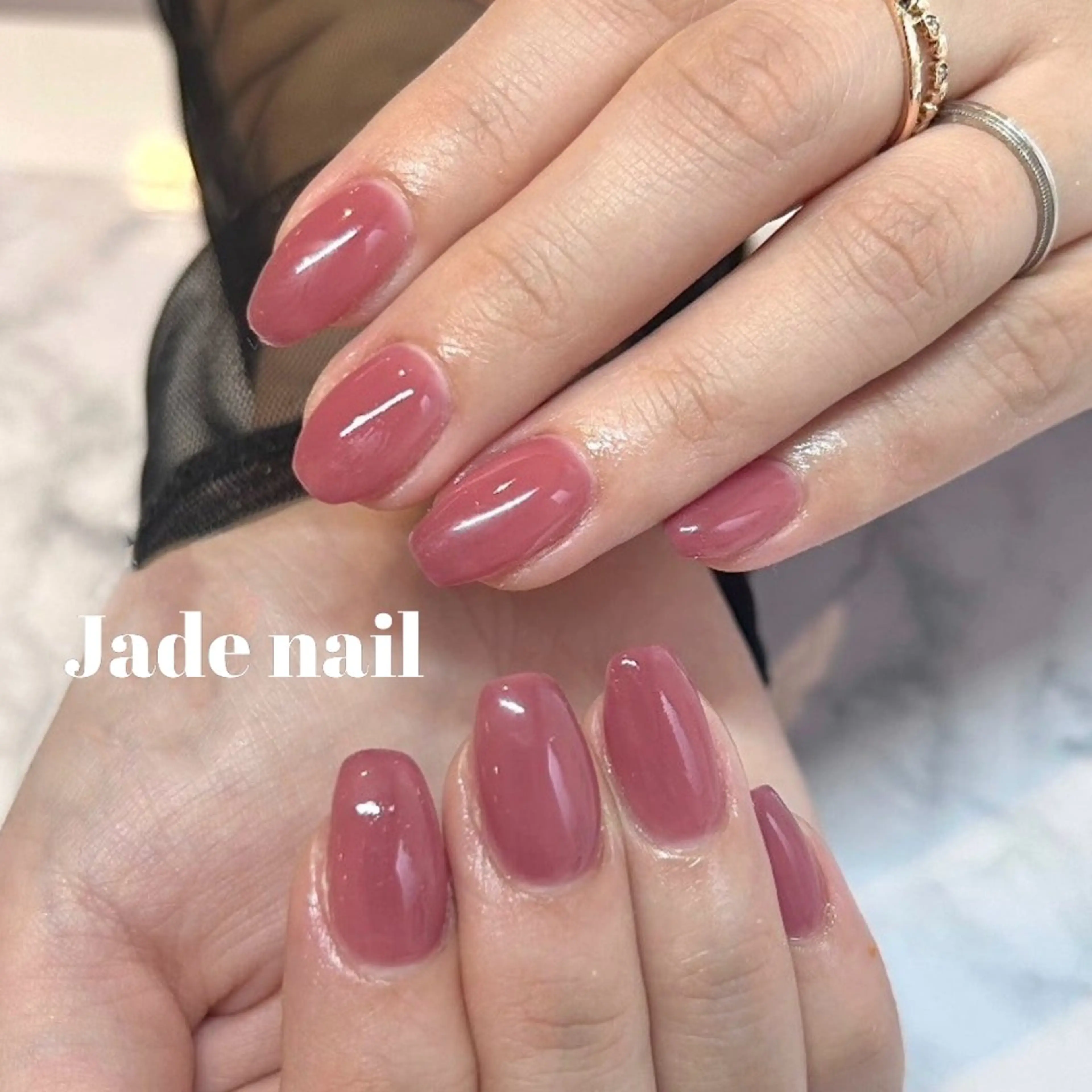 ネイル ワンカラーネイル ピンク ハンドネイル Jadenail  kokoroのネイルデザイン