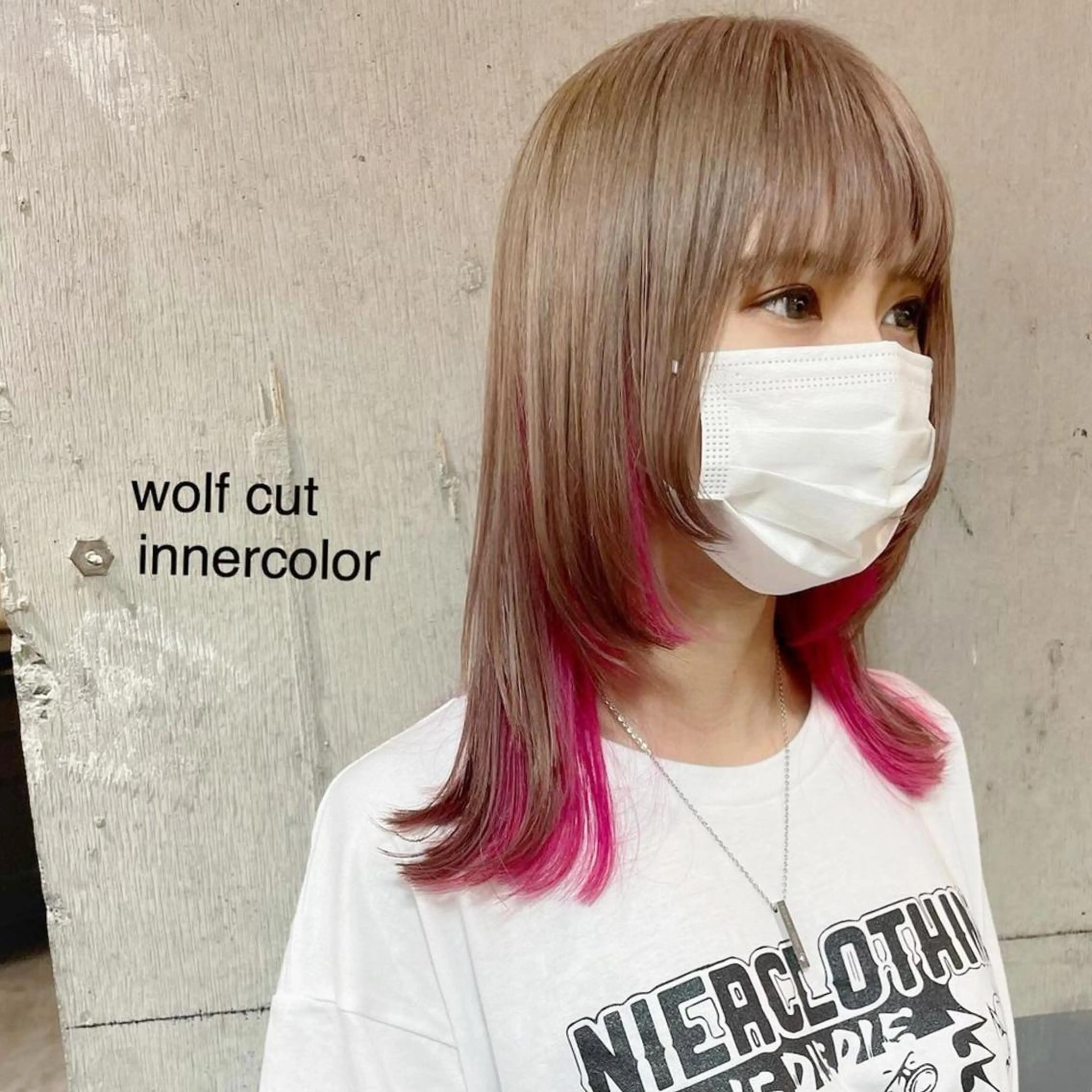 ミディアム カラー インナーカラー ウルフカット RAYS/レイズ/立川/立川南口所属・レイズ 立川のヘアスタイル