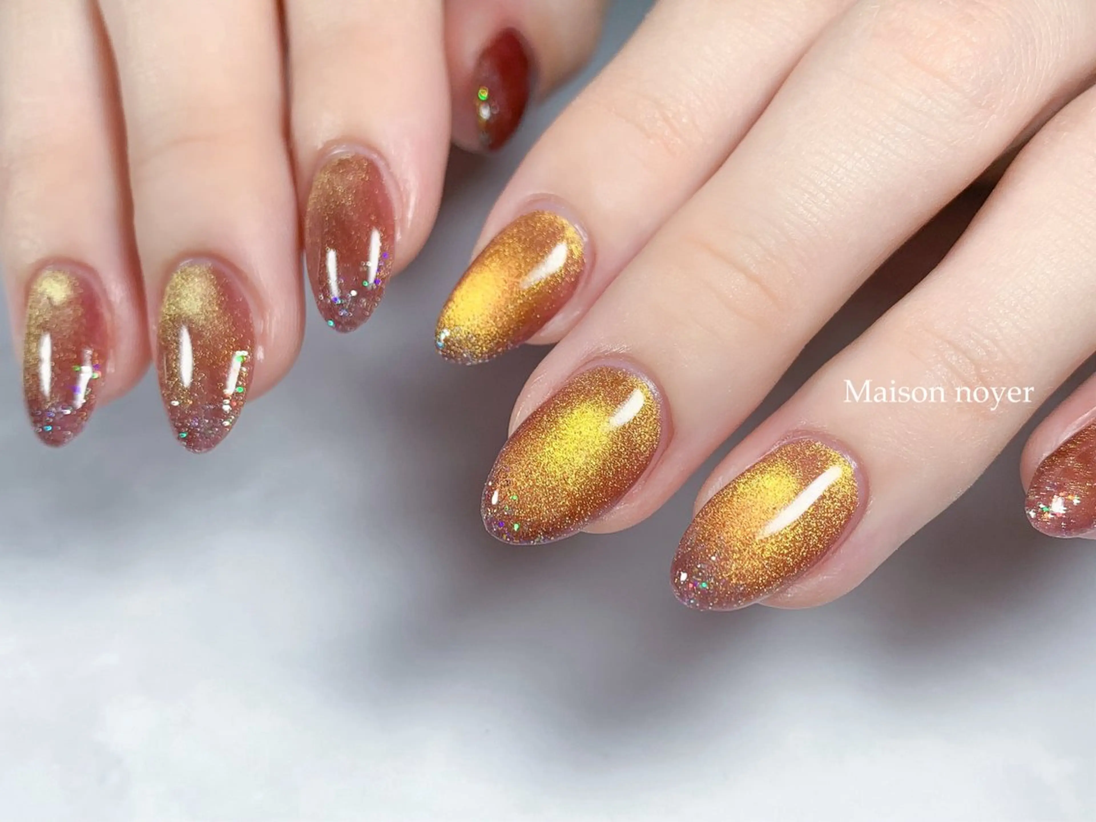 ネイル ラメ(グリッター) ハンドネイル Maison noyerのネイルデザイン
