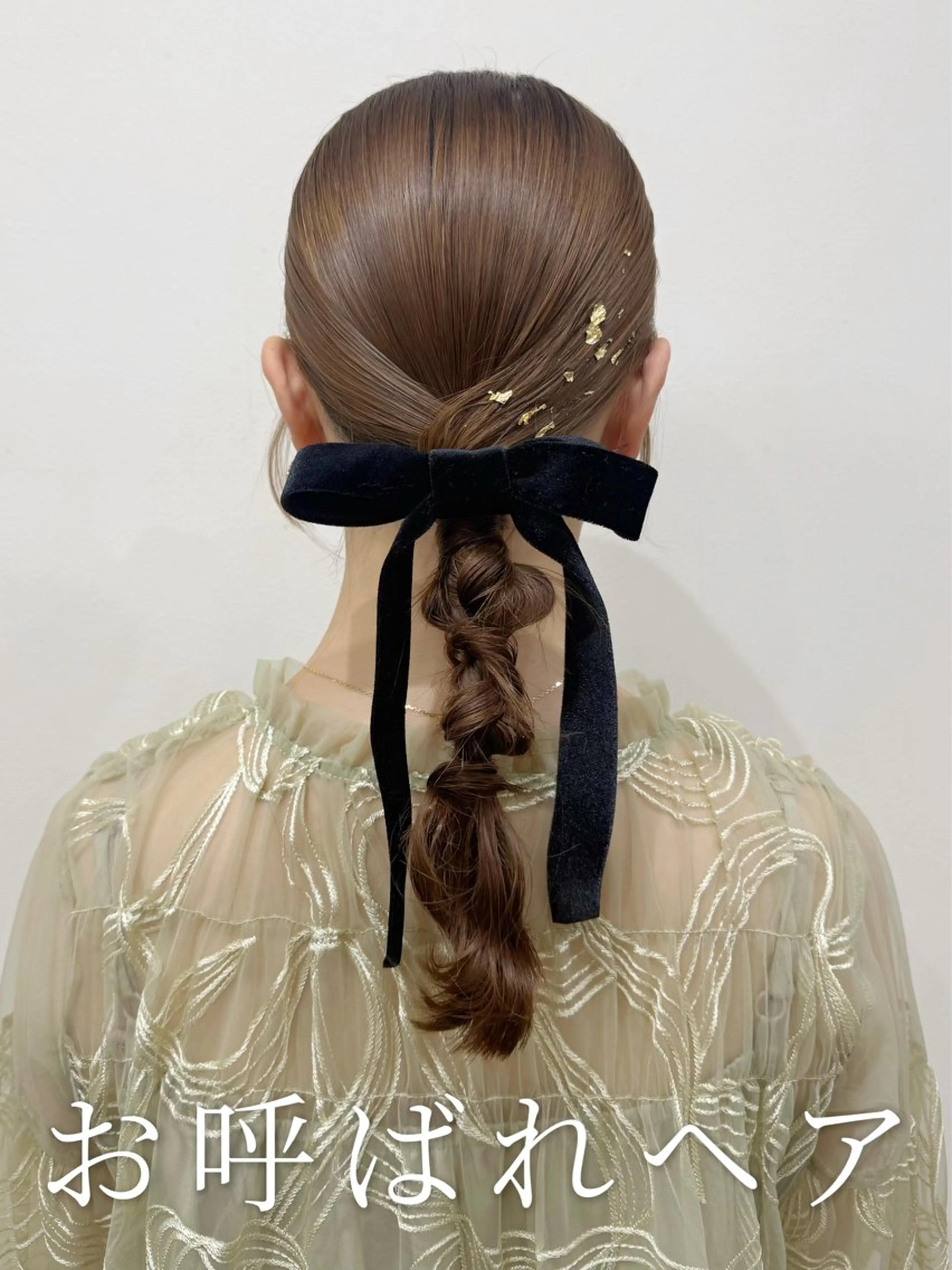 セミロング ヘアアレンジ ハーフアップ ポニーテール ツインテール 結婚式・ブライダル 三つ編み ヘアセット 韓国風パーマ/ヘア セット/店長みづきのヘアスタイル