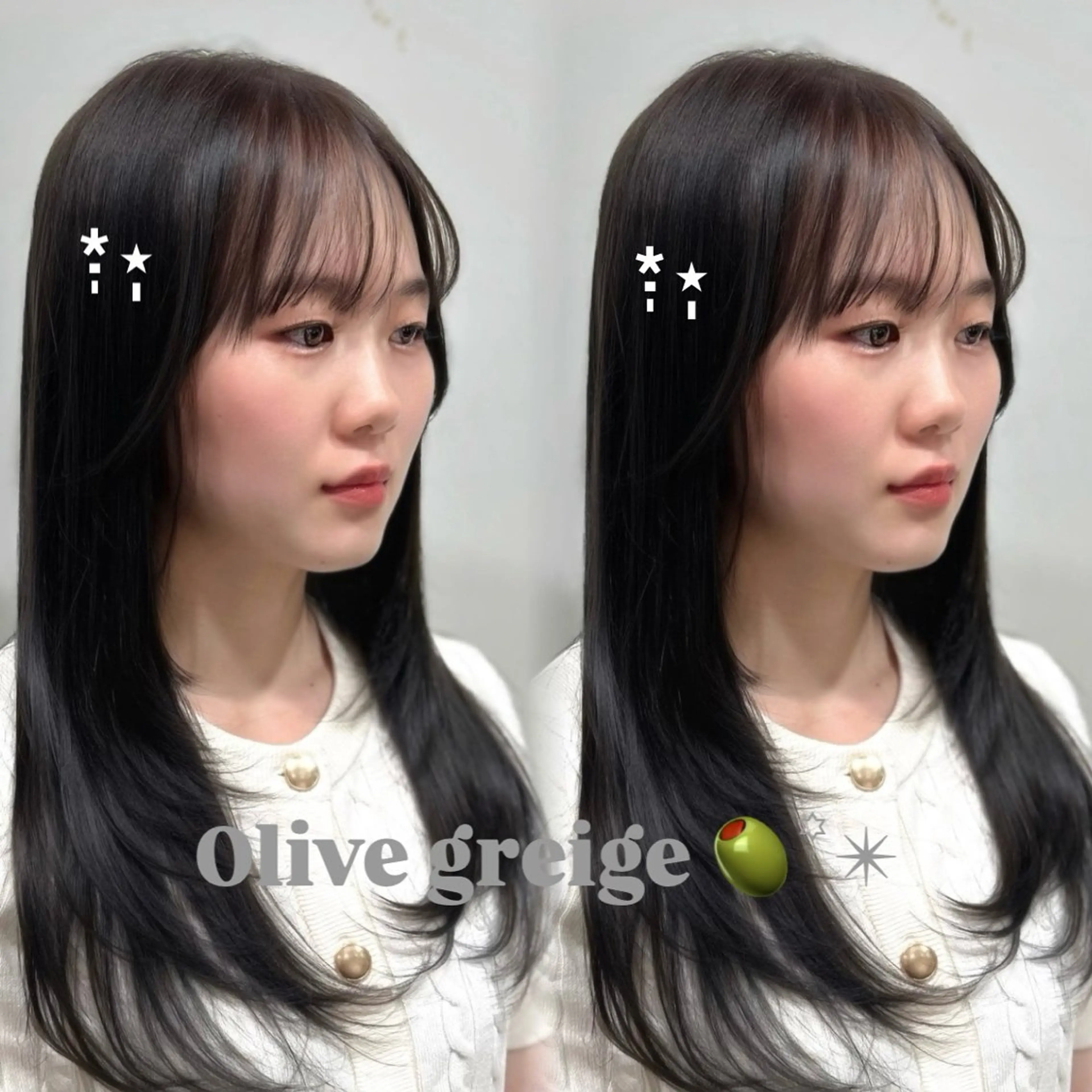 セミロング カラー カット ヘアカラー 透明感カラー×レイヤ ー🧊横田 冴のヘアスタイル