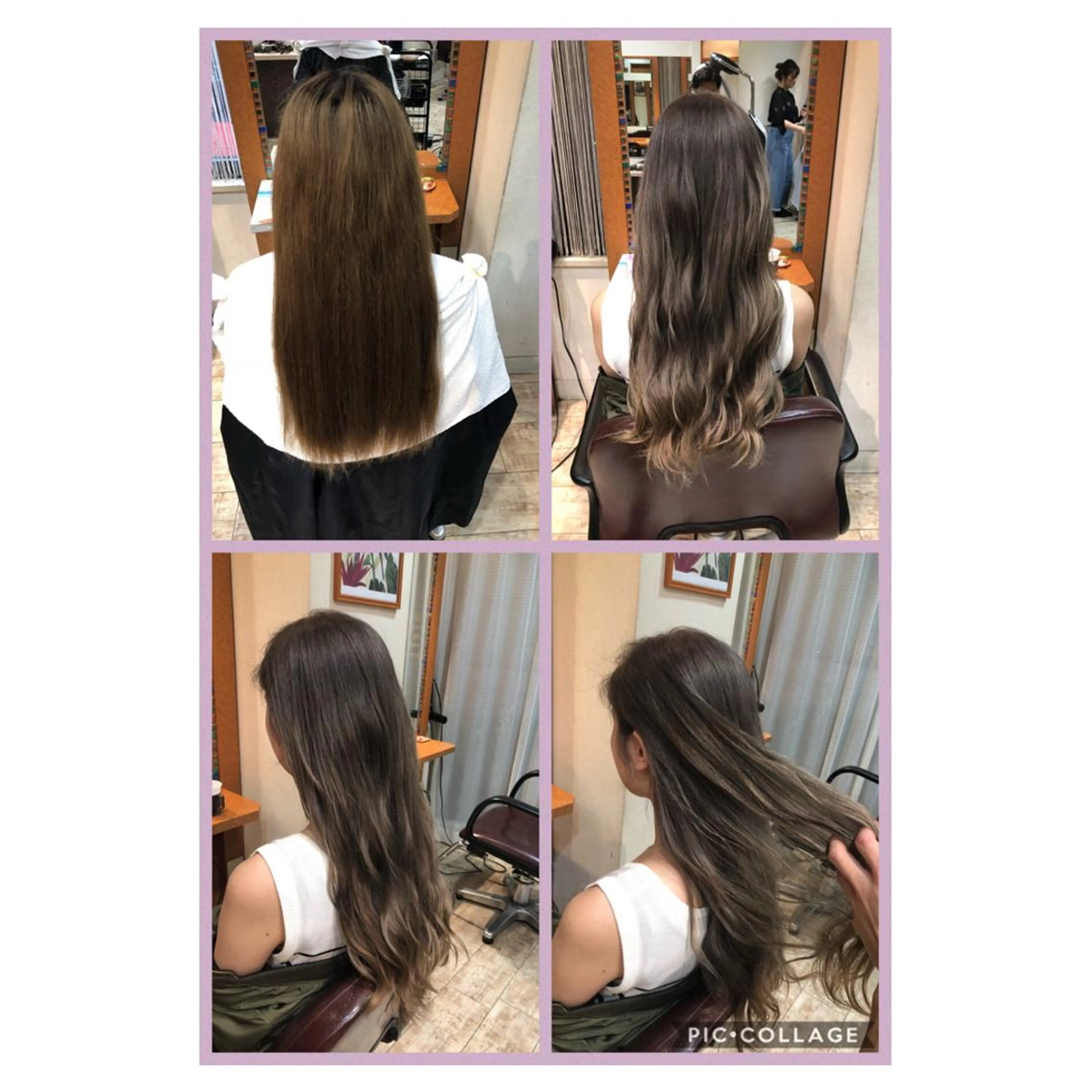 ロング カラー アッシュ ブリーチ 100%髪質改善特化 TRUNSのヘアスタイル