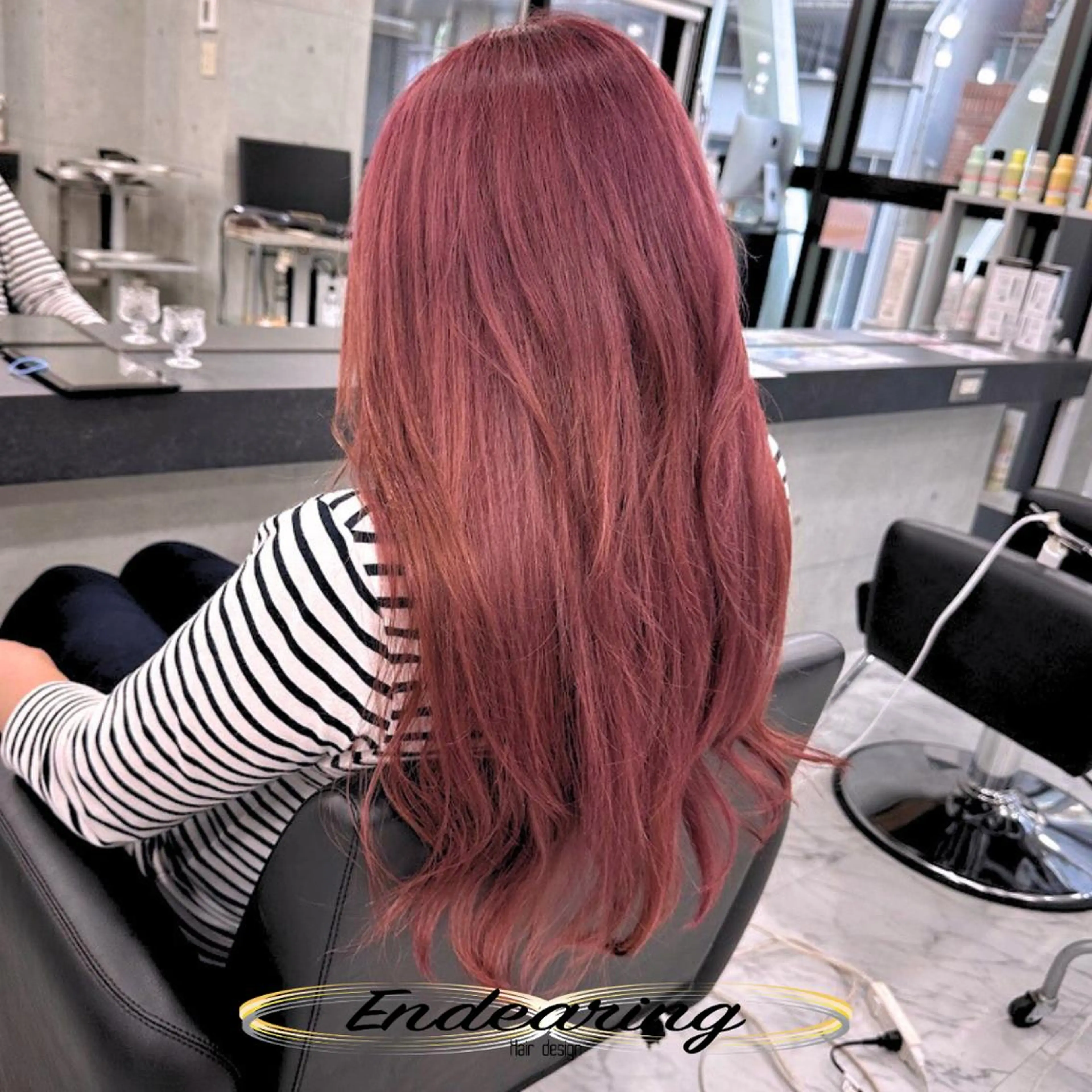 カラー 透明感カラー ピンクカラー カット ヘアカラー Endearing 銀座/レイヤーカットのヘアスタイル