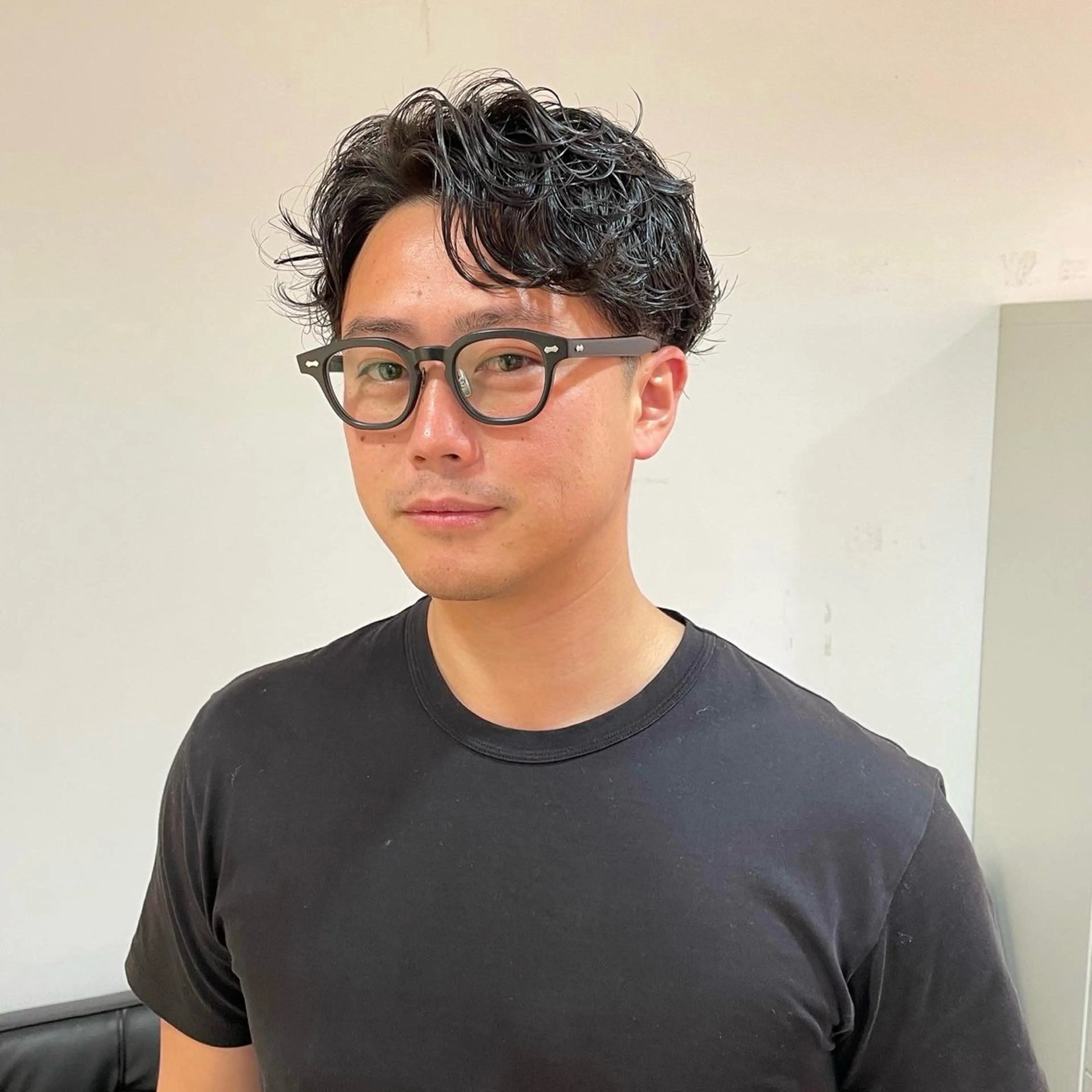 ショート パーマ メンズ ビジネス センターパート メンズパーマ 堀江将太朗/恵比寿/ メンズカットのヘアスタイル