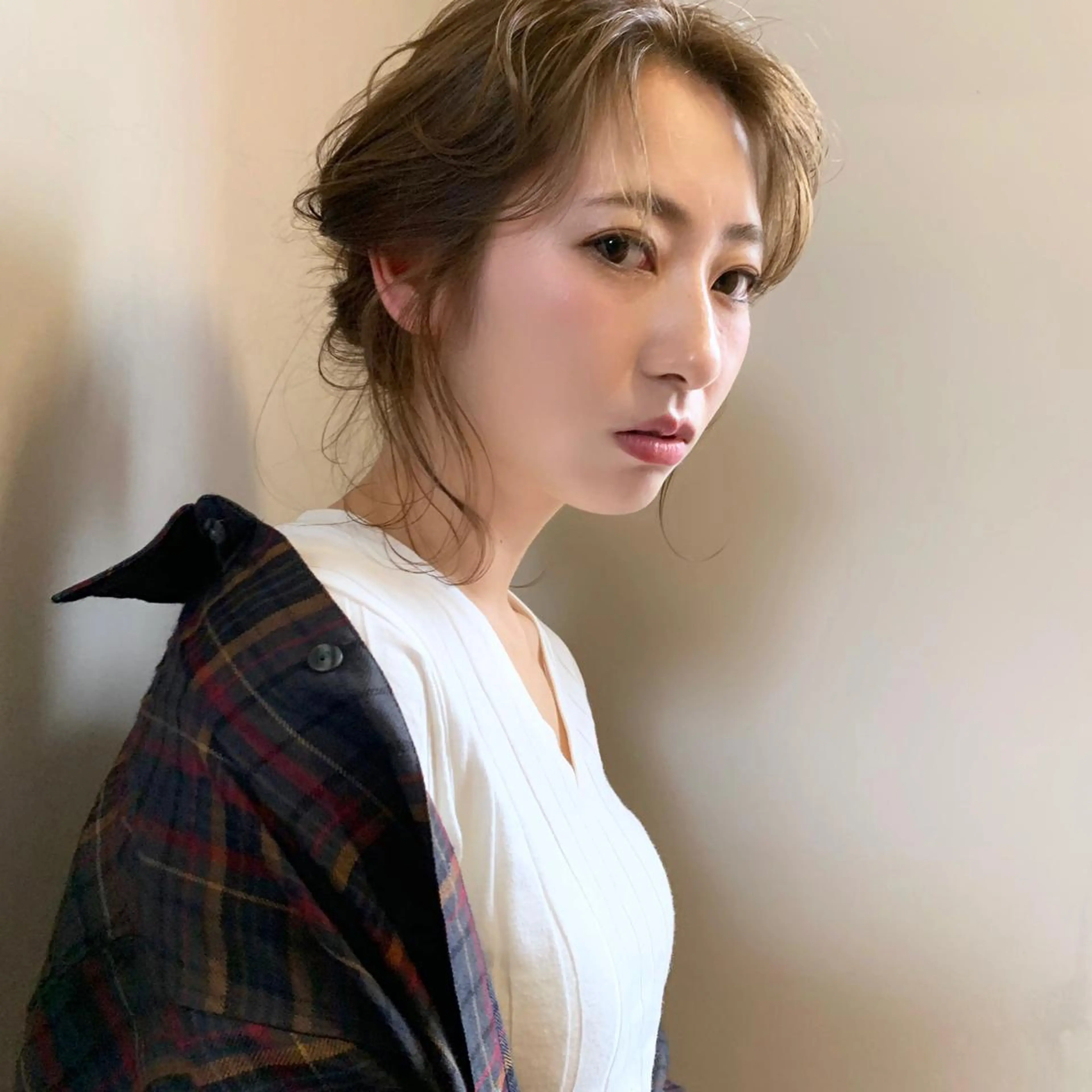 ミディアム ヘアアレンジ 薬院:今泉/上川美幸 ボブ/顔周りレイヤーのヘアスタイル