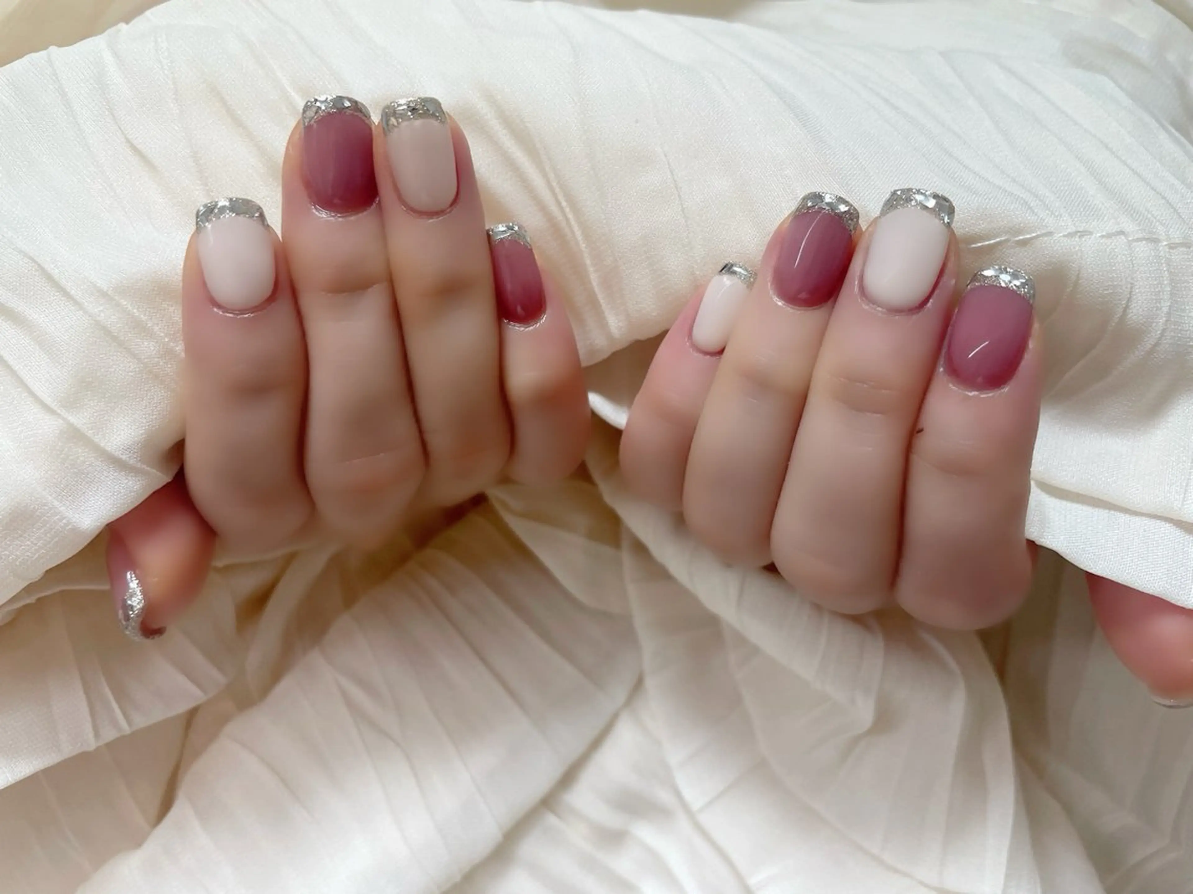 ネイル フレンチネイル ガラスフレンチ palmy nailのネイルデザイン