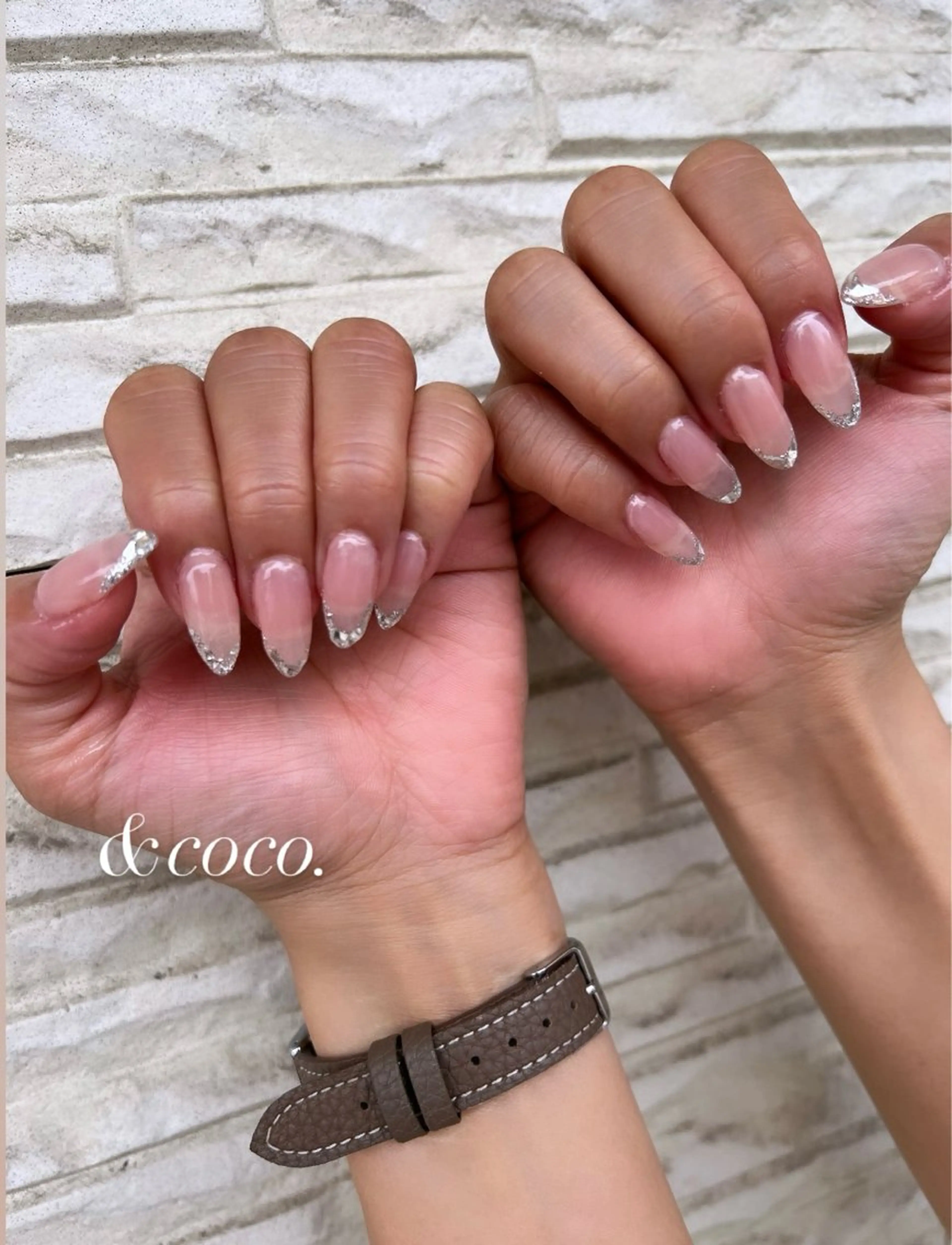 ネイル フレンチネイル ガラスフレンチ ＆ coco.のネイルデザイン