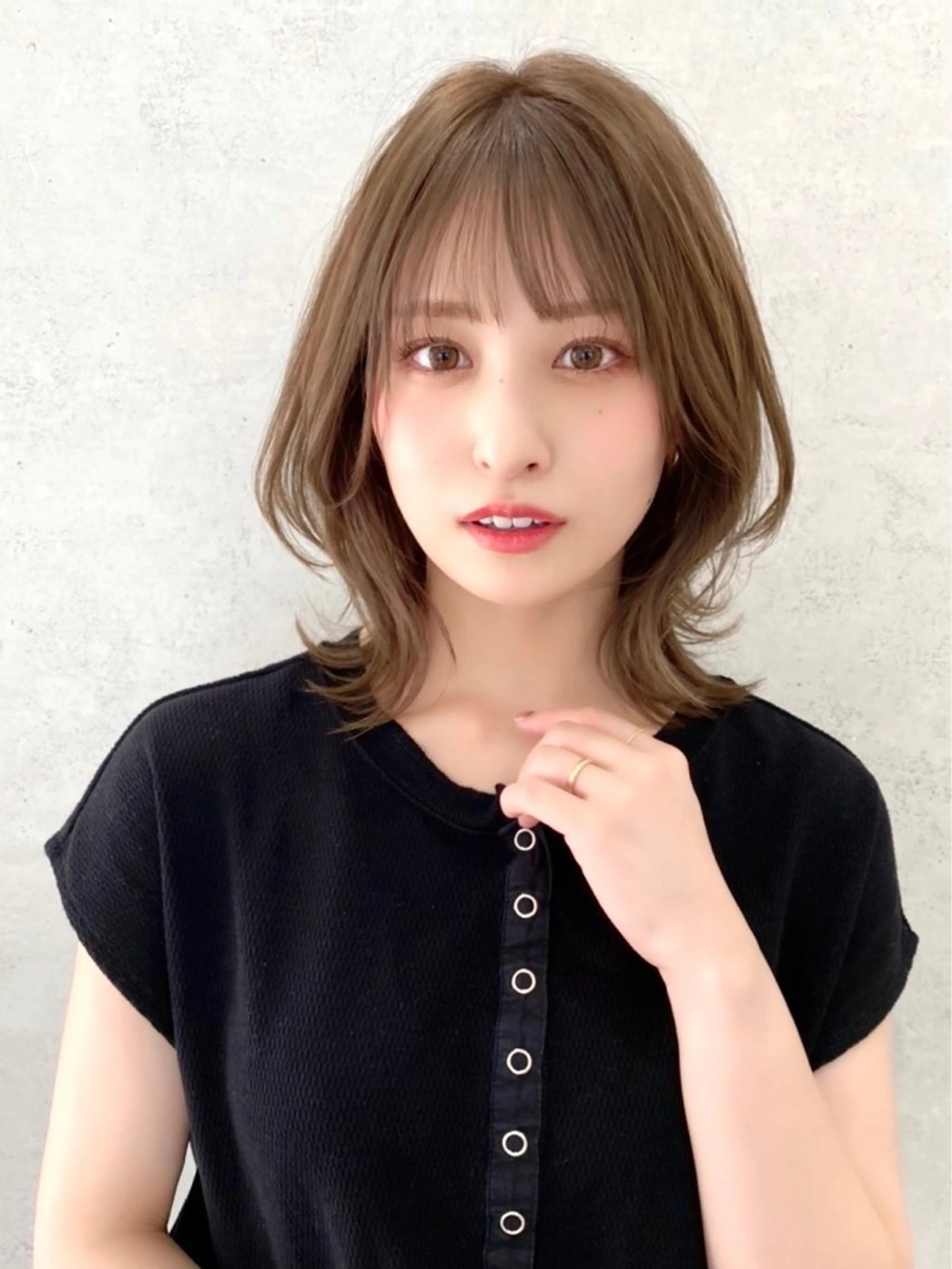 ミディアム カット ヘアカラー トリートメント 韓国風/髪質改善/ ナガヤアキラのヘアスタイル