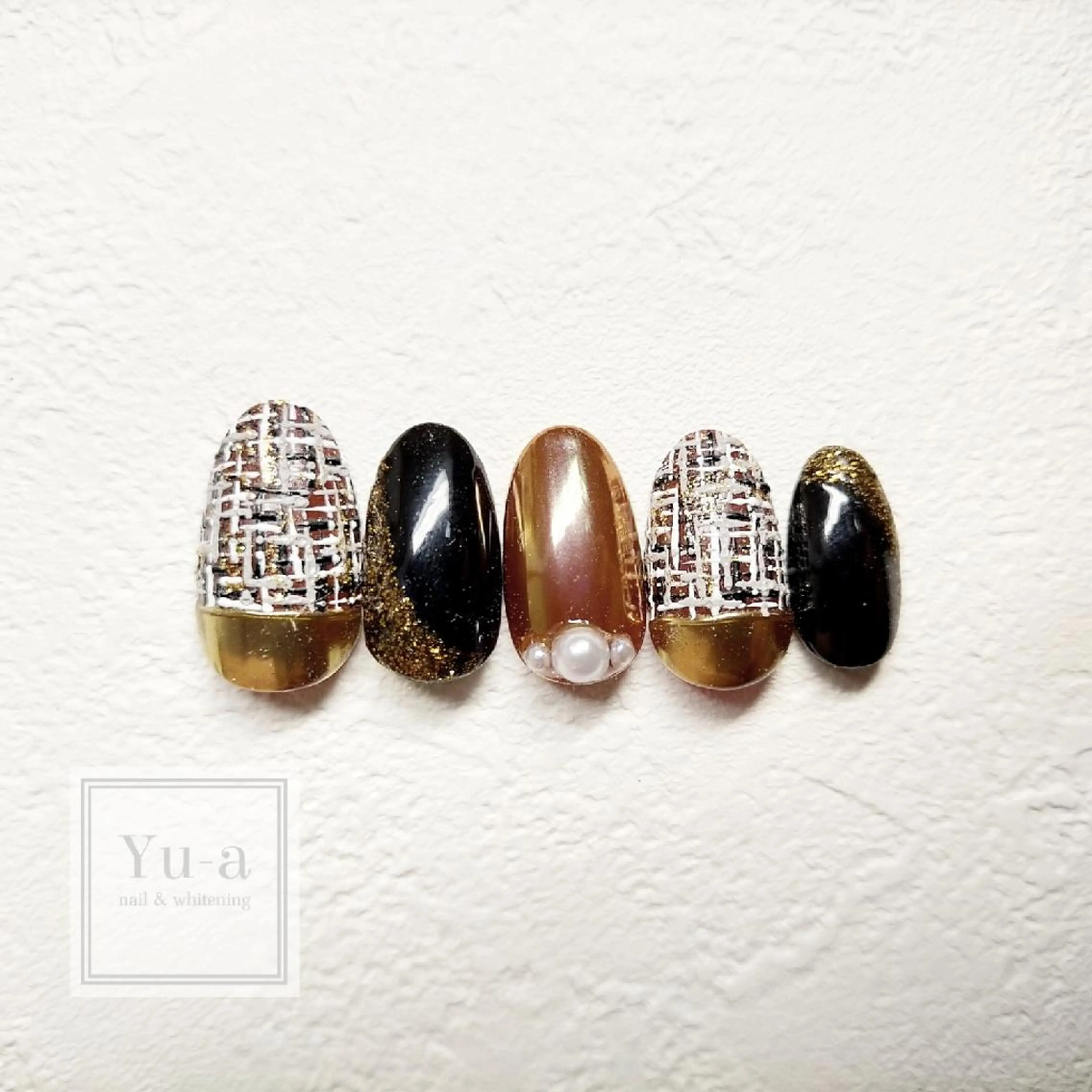 ネイル ミラーネイル ニュアンスネイル ツイードネイル ホワイト 冬ネイル yu-a☆   柏ネイルのネイルデザイン