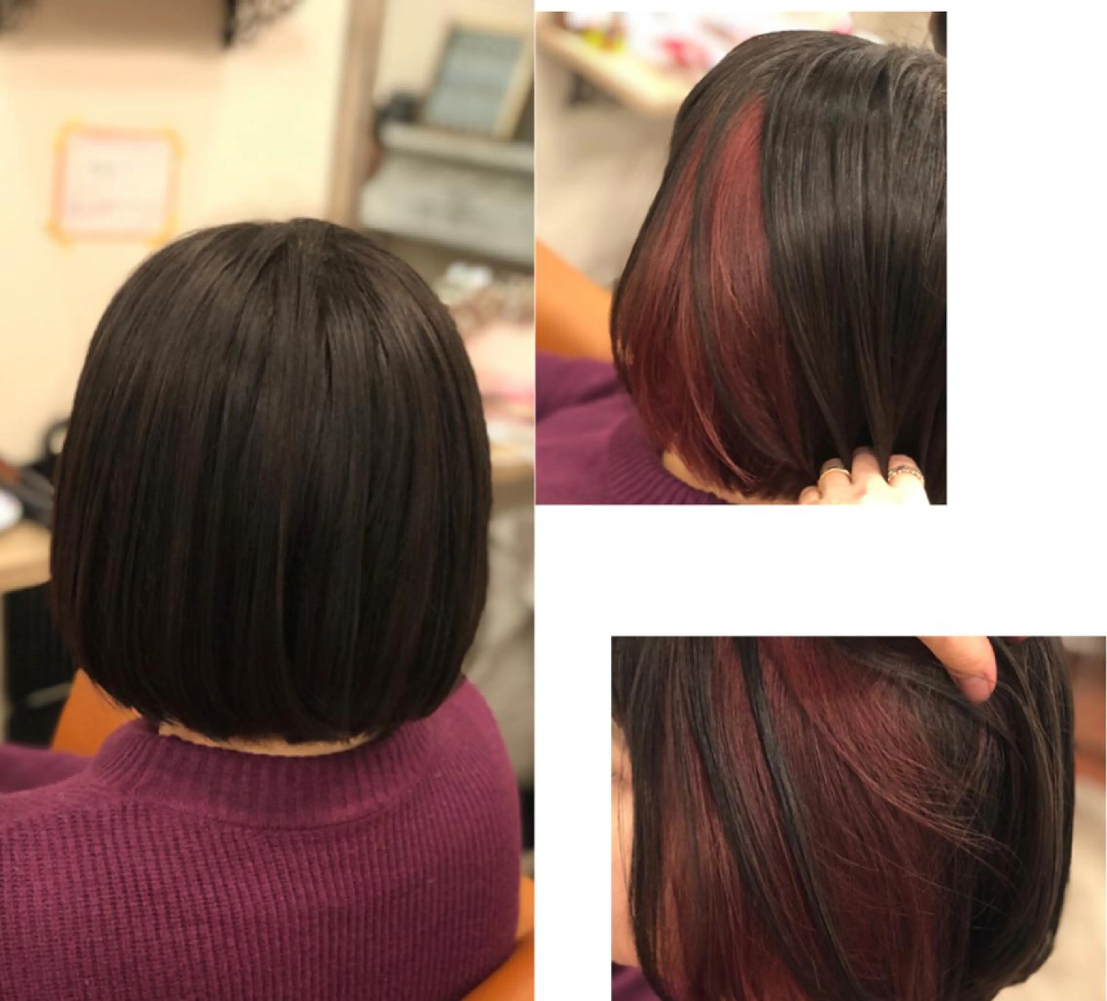 ショート カラー インナーカラー ボブ 山本 早織のヘアスタイル