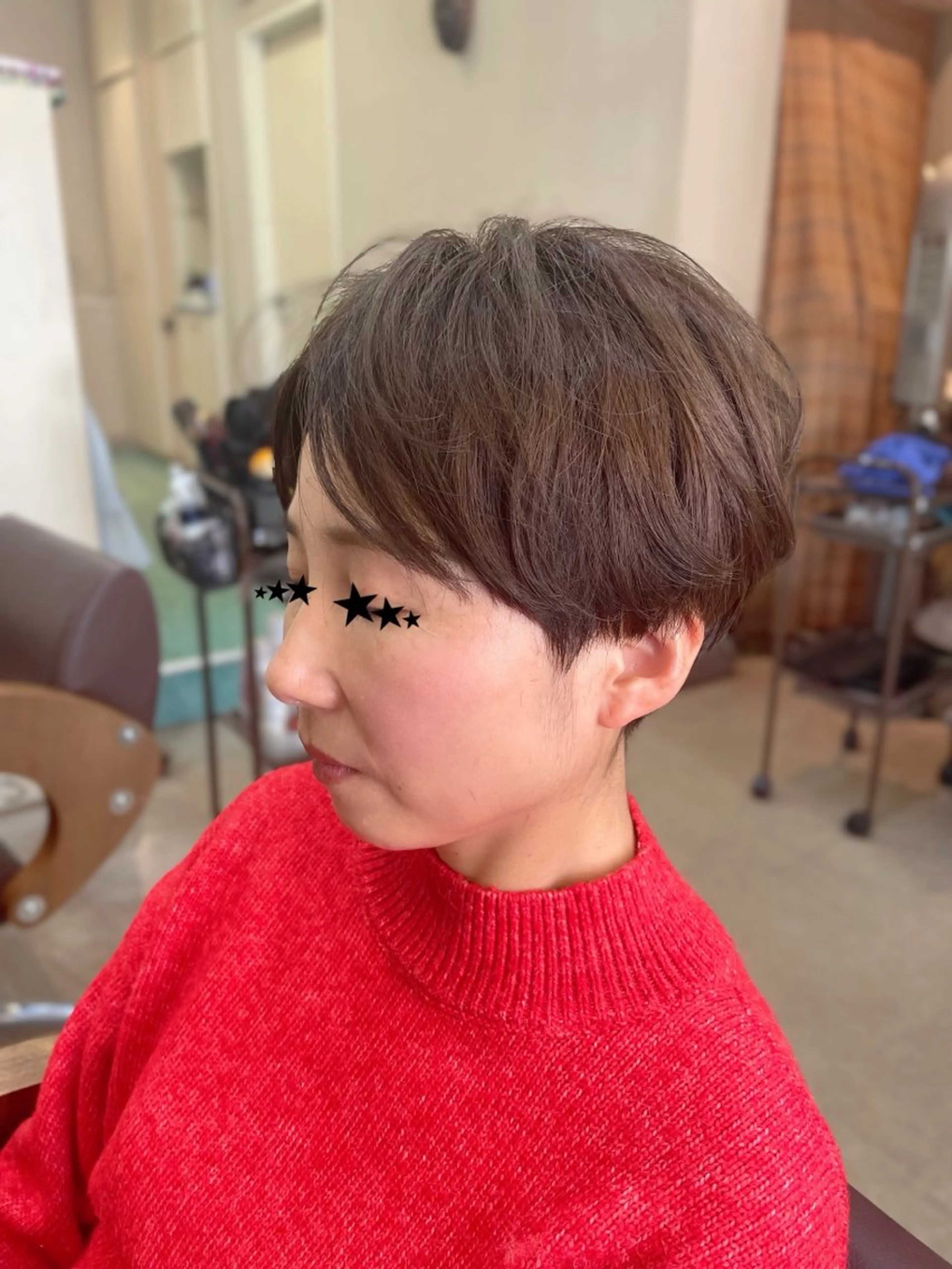 ショート カラー ショートレイヤー アッシュ 透明感カラー グレージュ オレンジ カラー/フリーランス 鈴木　亜紀子のヘアスタイル